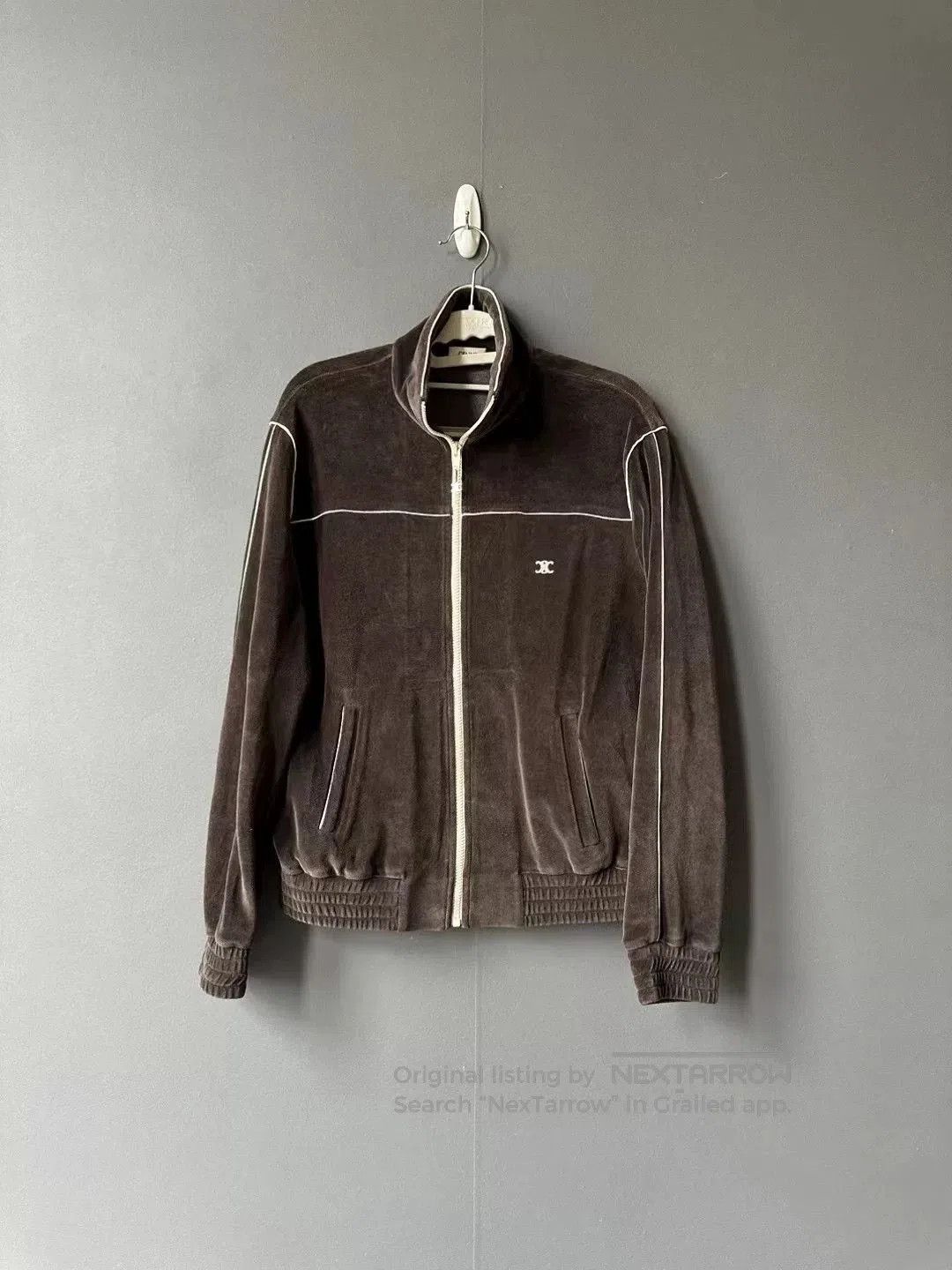 Celine celine brown velour bomber jacket. Size S / US 4 / IT 40 - 1 Thumbnail