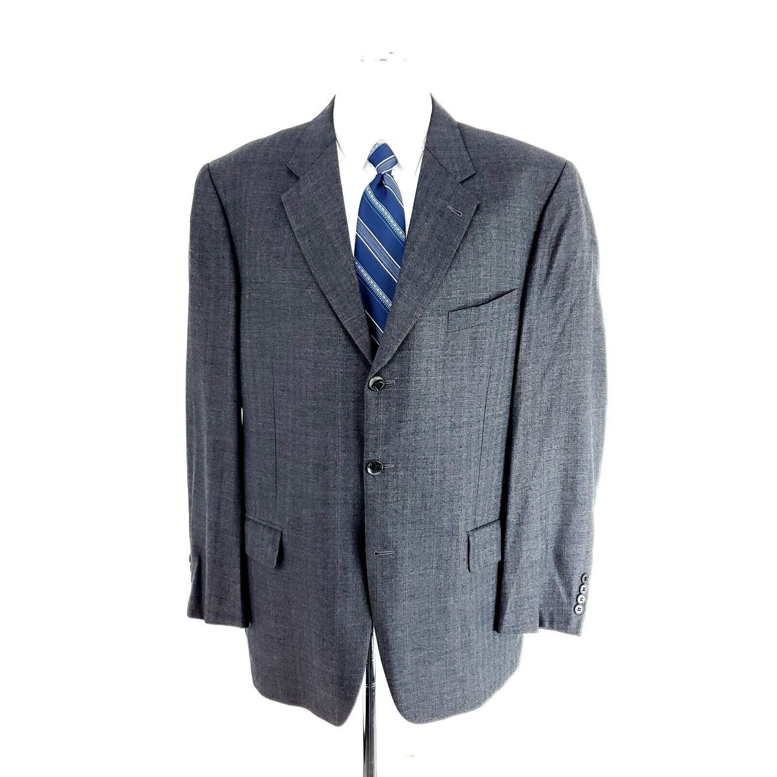 Joseph Abboud Joseph Abboud Nordstrom Wool 3 Button Sport Coat 42R Gray Bl Size 42R - 3 Thumbnail