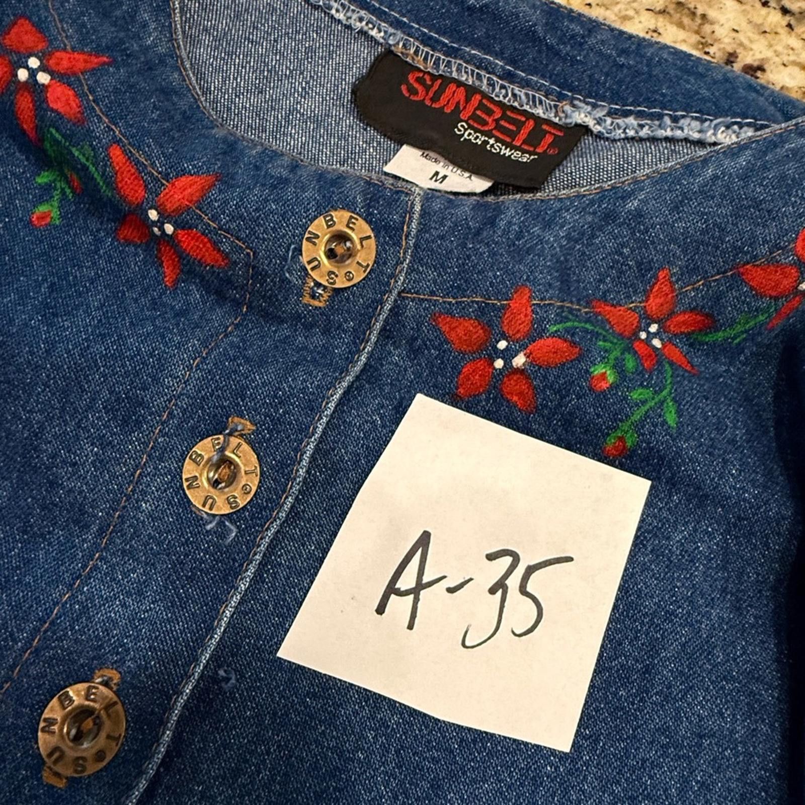 Other Sunbelt Sportswear vintage denim top floral embroidery SZ M Size M / US 6-8 / IT 42-44 - 10 Thumbnail