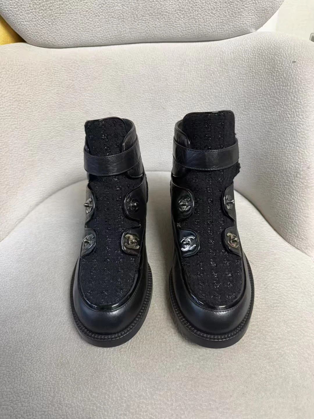 Chanel Chanel SS Logo Short Boot Black Color Block 37.5 EU 99New Size US 6.5 / IT 36.5 - 2 Thumbnail