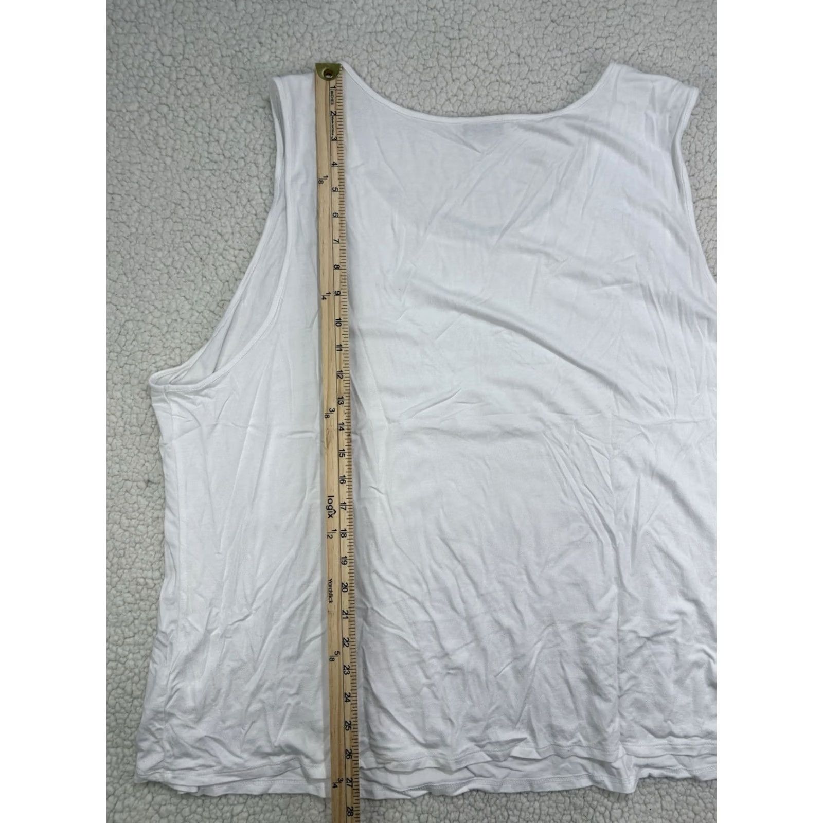 J. Jill J.Jill Wearever Collection Shirt Womens 4X White Sleeveless Tank Top Basic Plus Size XXL / US 16-18 / IT 52-54 - 6 Thumbnail