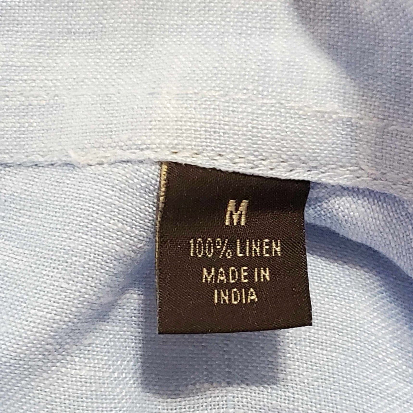 Tasso Elba Tasso Elba Shirt Mens M Blue 100% Linen Long Sleeve Button Up Lightweight Solid Size US M / EU 48-50 / 2 - 5 Thumbnail
