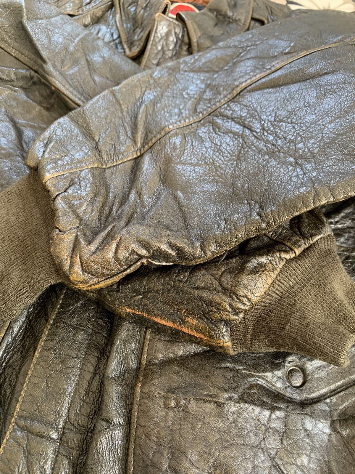 Leather Vtg Lucky Strike Embossed Logo Leather Jacket Size US L / EU 52-54 / 3 - 9 Thumbnail
