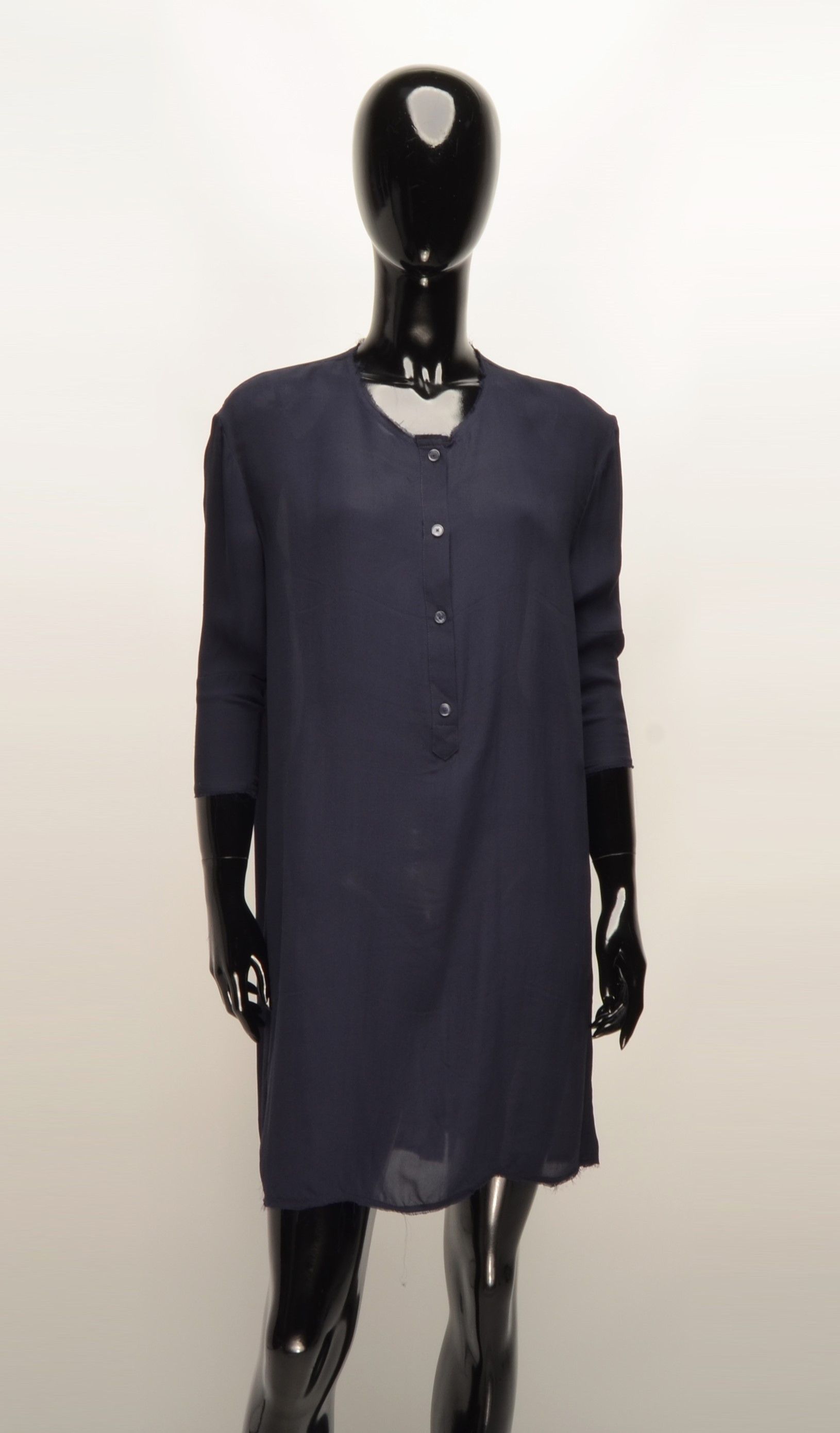 Acne Studios Acne Studio Navy Silk Light Flared Dress Size XXS / US 00 / IT 34 - 1 Thumbnail