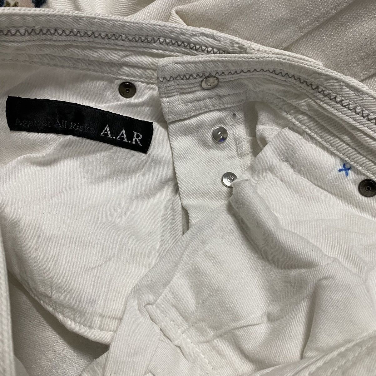 Yohji Yamamoto A.A.R Against All Risks White Denim Zipper Jeans Size US 29 - 16 Thumbnail