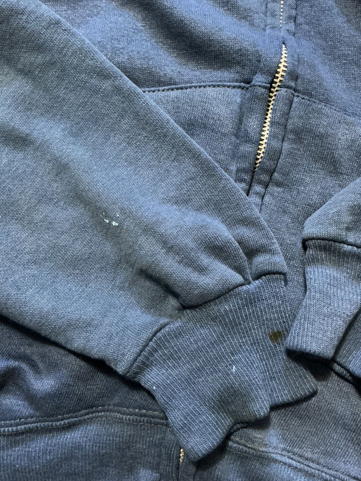 Vintage Vintage 70s 80s Blank Zip Thrashed YKK Zipper Raglan Hoodie Size US L / EU 52-54 / 3 - 8 Thumbnail