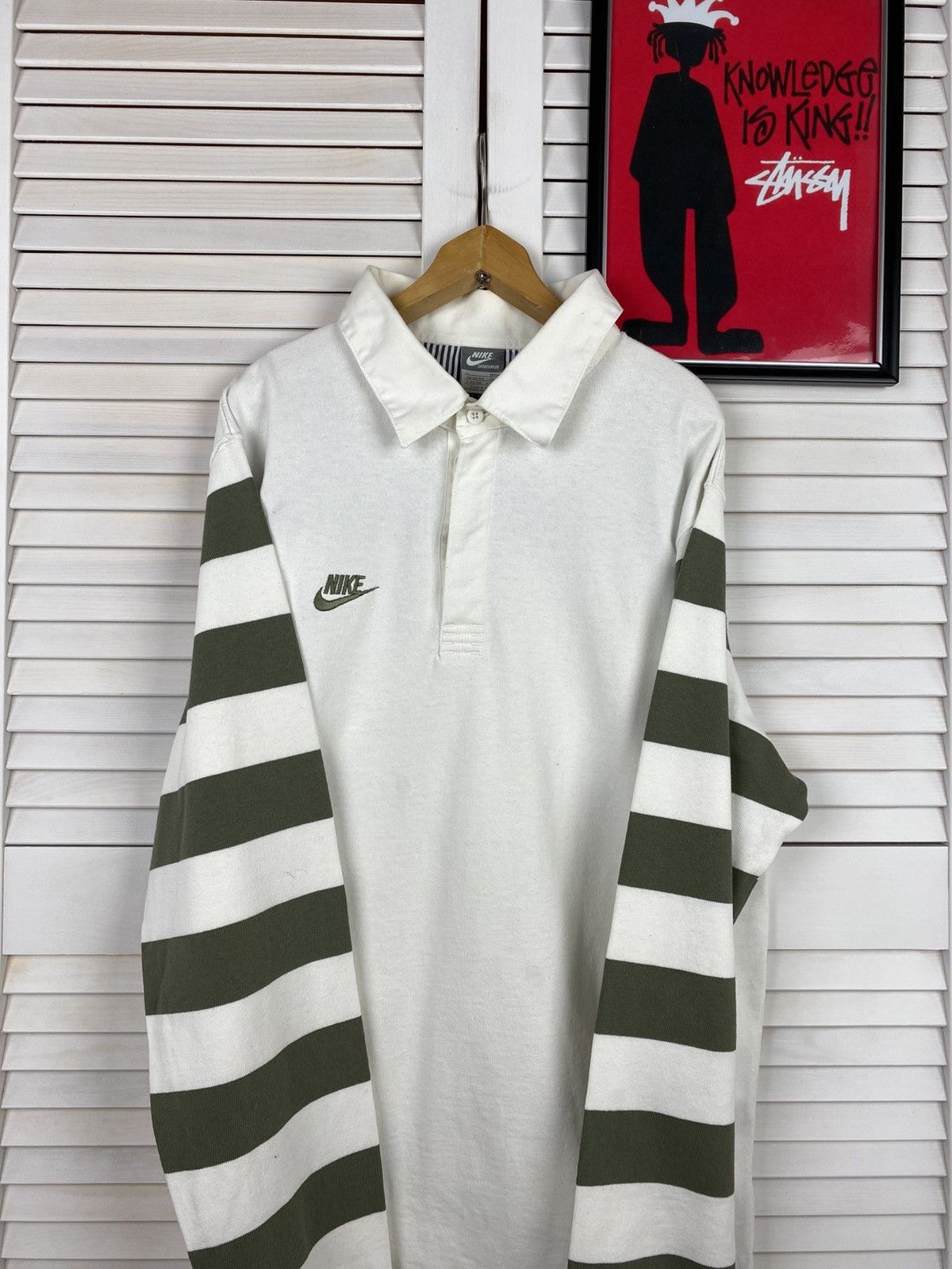Nike Vintage Rugby Shirt Long Sleeve Nike EUGENE, OR./USA Heavy Size US L / EU 52-54 / 3 - 4 Thumbnail