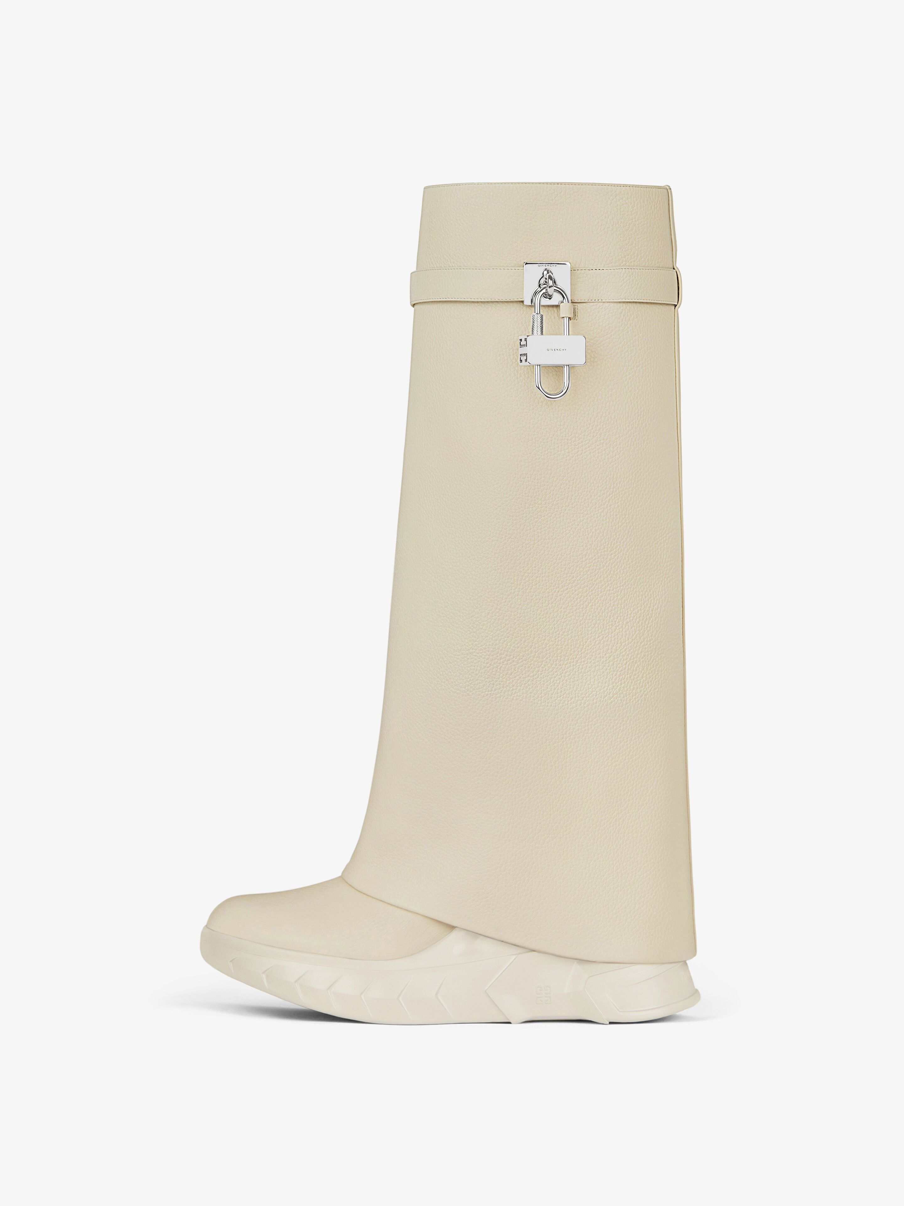 Givenchy o1n1vont0226 Shark Lock Biker Boots in Beige/Natural Size US 5 / IT 35 - 2 Thumbnail