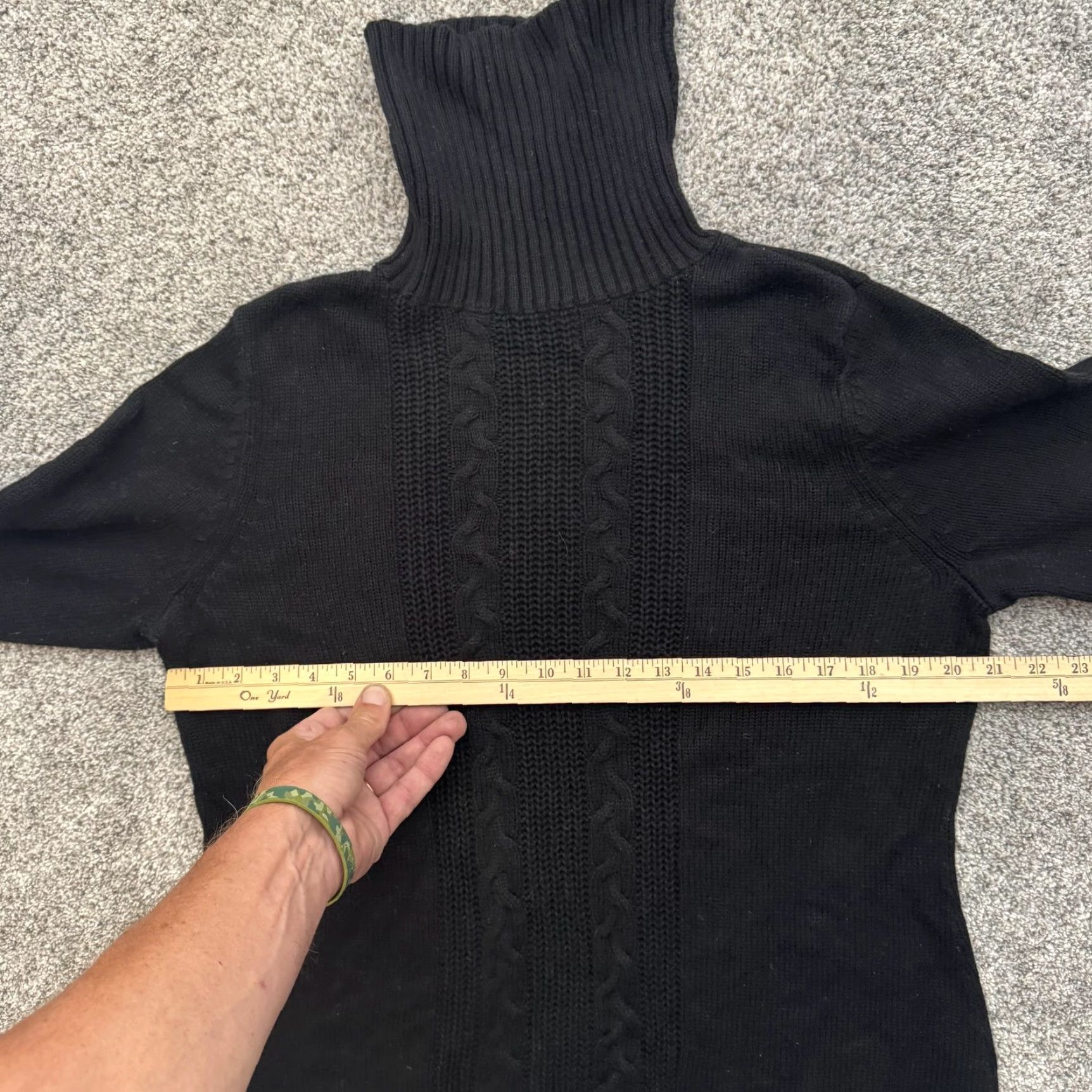 Vintage VINTAGE Fashion Bug Sweater Cable Knit Turtleneck XL Women Long Sleeve Black Knit Pullover Winter Classic Minimalist 60% Cotton 40% Acrylic Size XL / US 12-14 / IT 48-50 - 4 Thumbnail