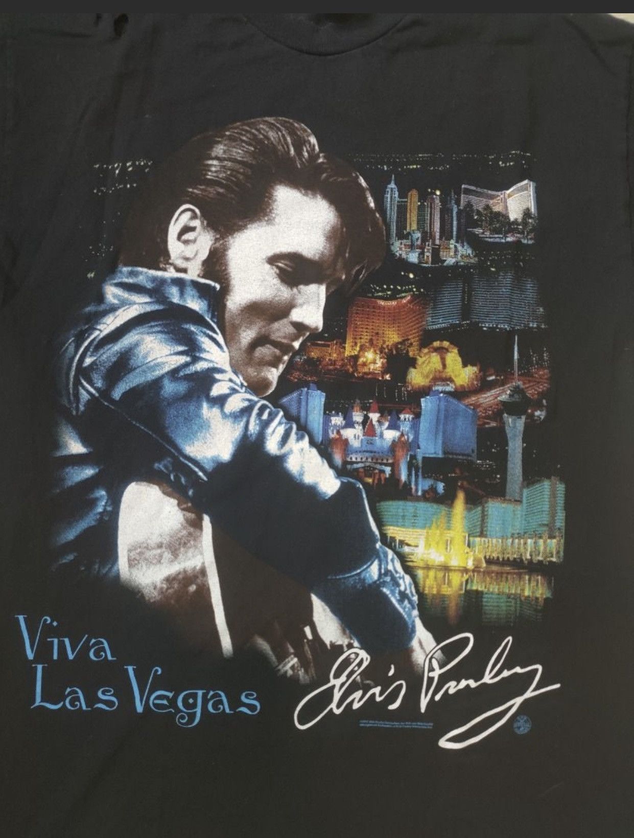 Band Tees Fire 🔥 vintage 90s ELVIS PRESLEY las vegas rock n roll pop Size US L / EU 52-54 / 3 - 3 Thumbnail