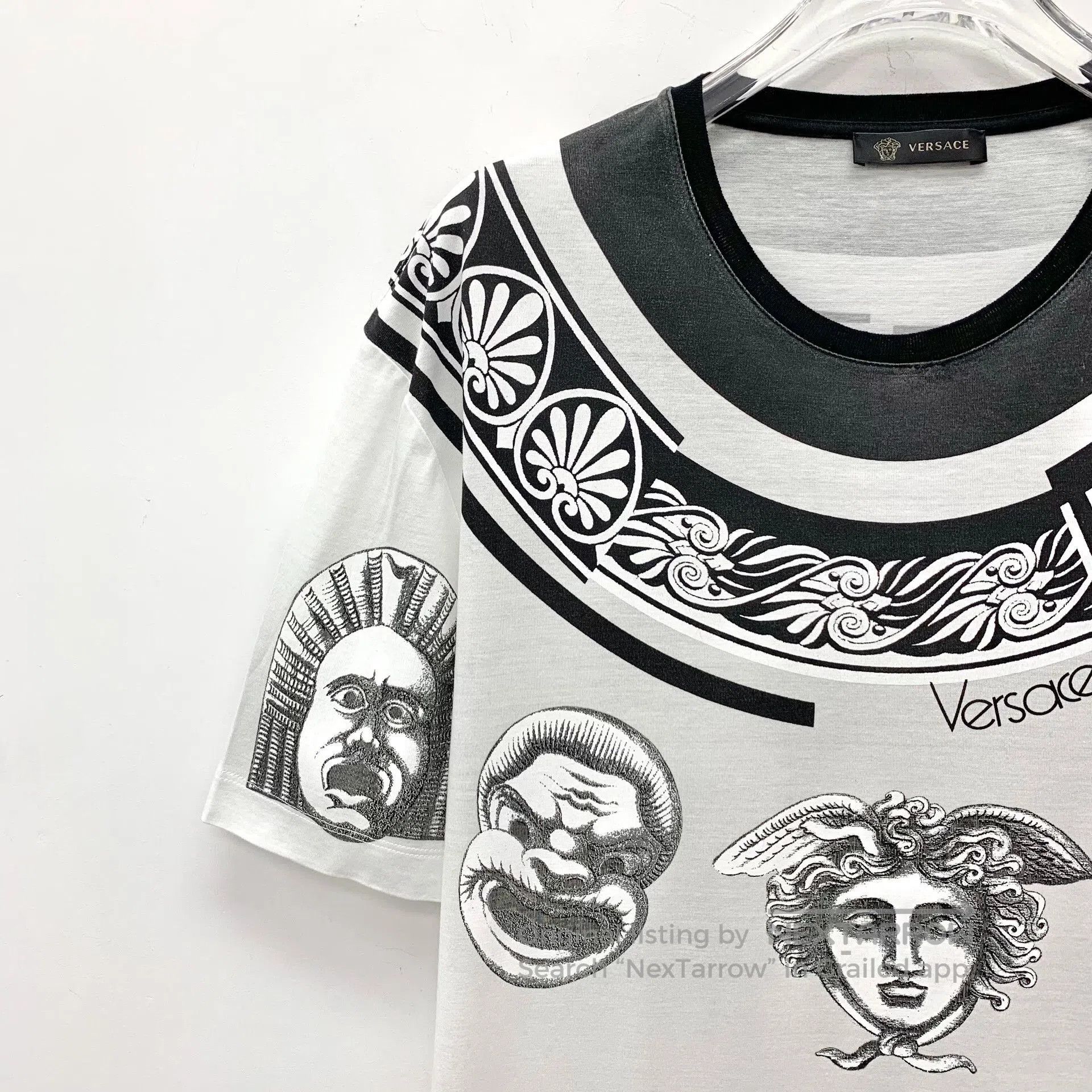Versace Versace White Baroque Print Cotton T-Shirt. Size US M / EU 48-50 / 2 - 3 Thumbnail