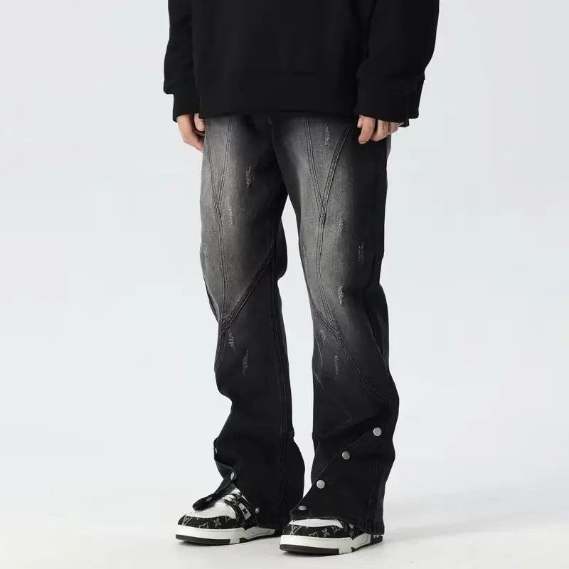 Japanese Brand × Jean Retro loose wide leg high street micro flared jeans Size US 30 / EU 46 - 6 Thumbnail
