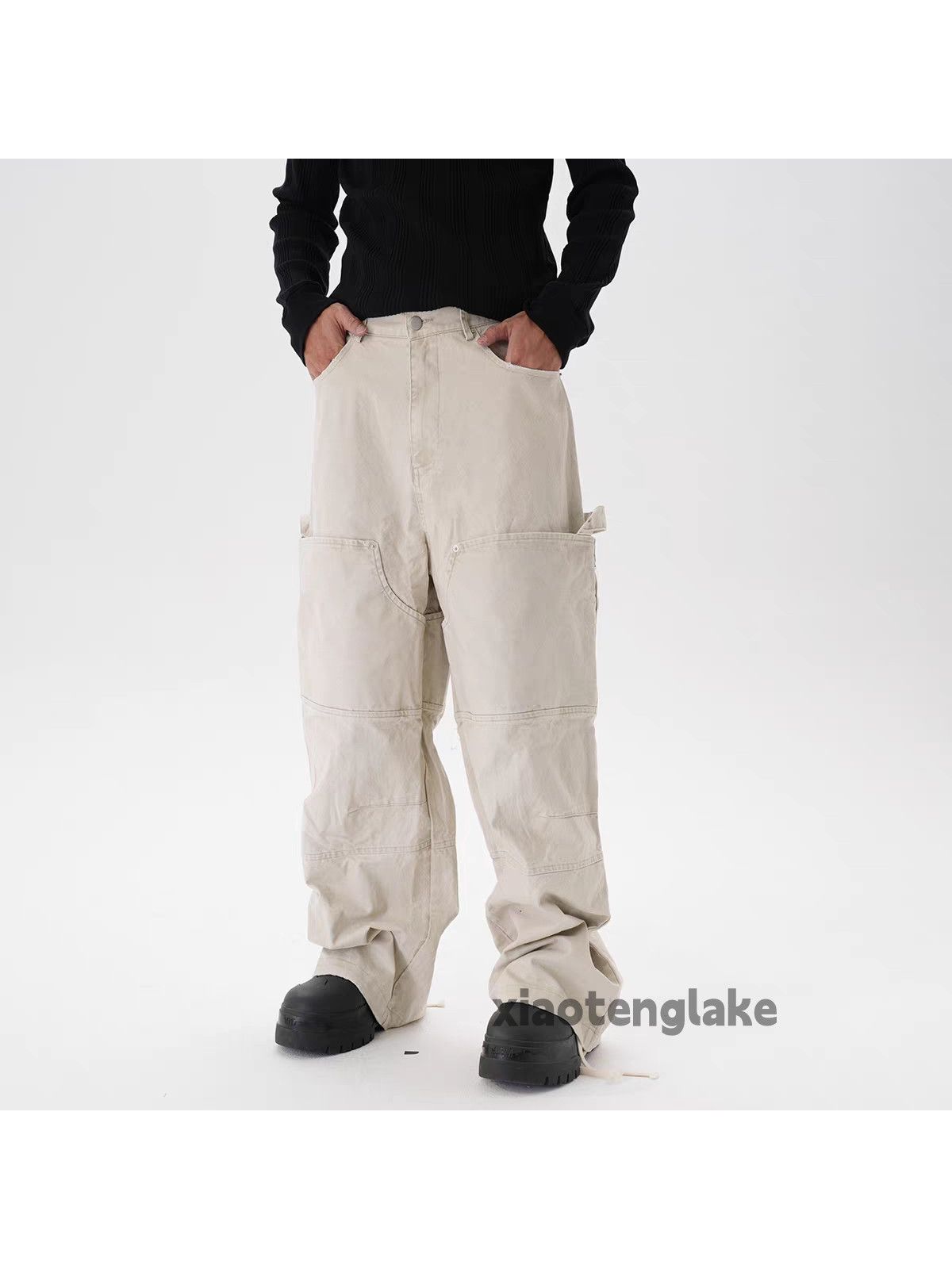 Vintage ltx washed faded loose baggy skate hiphop cargo pants Size US 36 / EU 52 - 6 Thumbnail