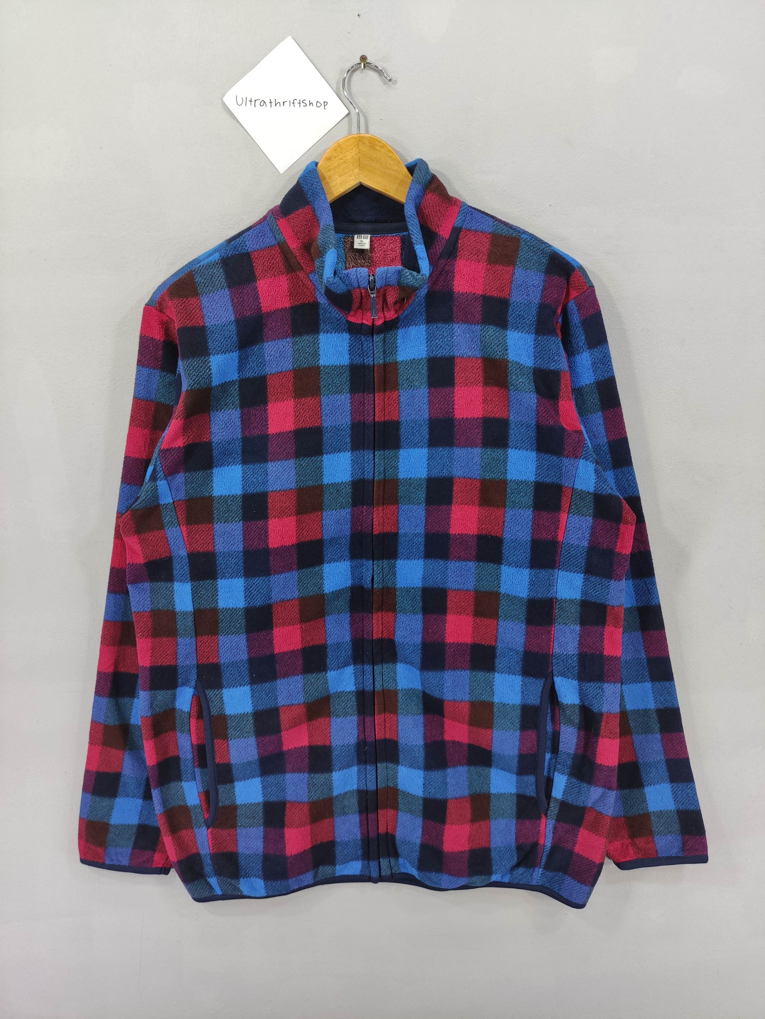 Vintage Uniqlo Sweater Chekered Zipper