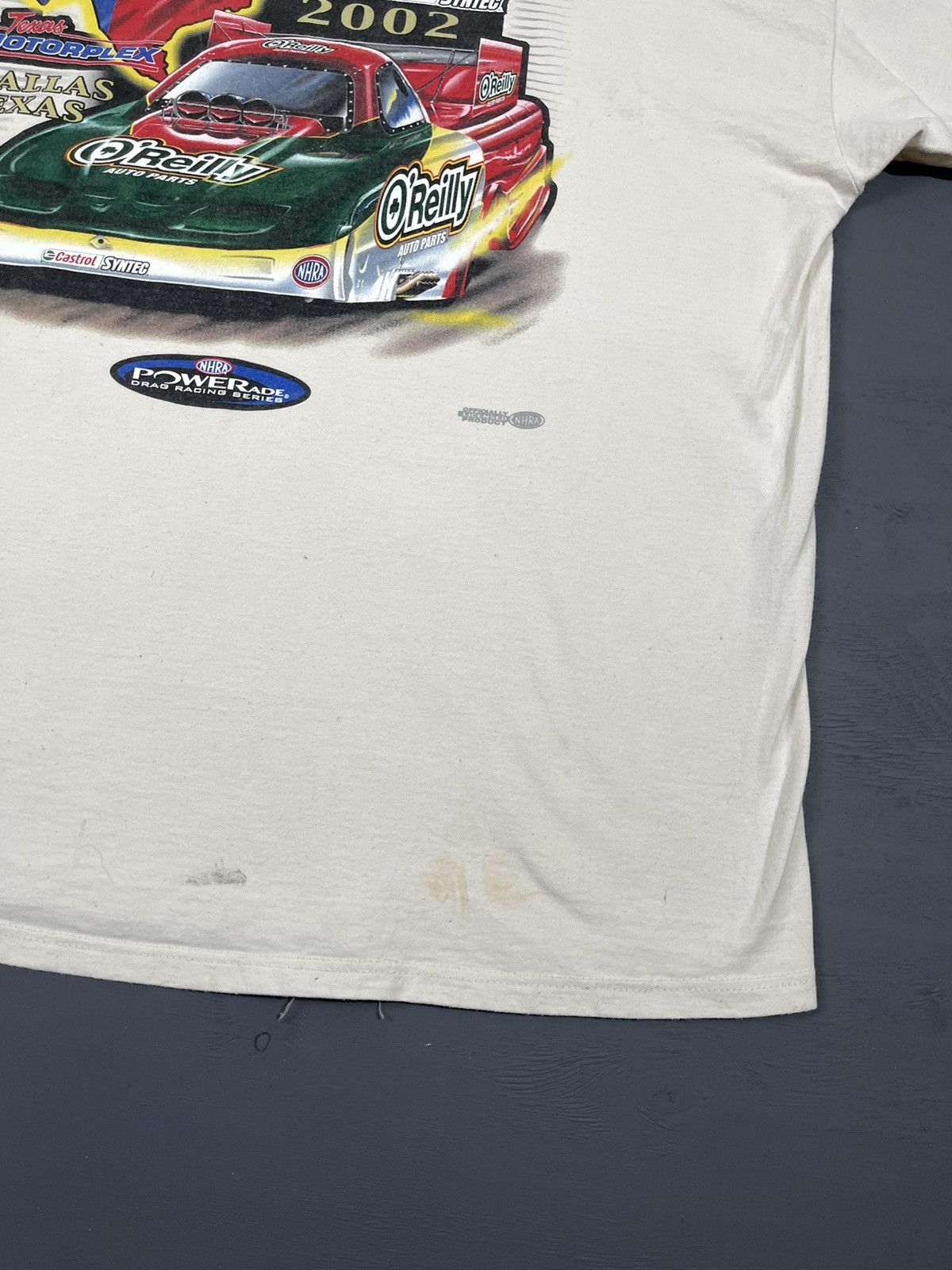 Jerzees 2002 O'Reilly Fall Nations Drag Nascar Vintage T-shirt Size US XL / EU 56 / 4 - 16 Thumbnail