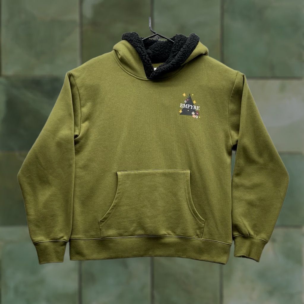 Empyre Empyre Hoodie Mens Medium Graphic Green Sweatshirt Sherpa Fleece Skater Street Size US M / EU 48-50 / 2 - 1 Thumbnail