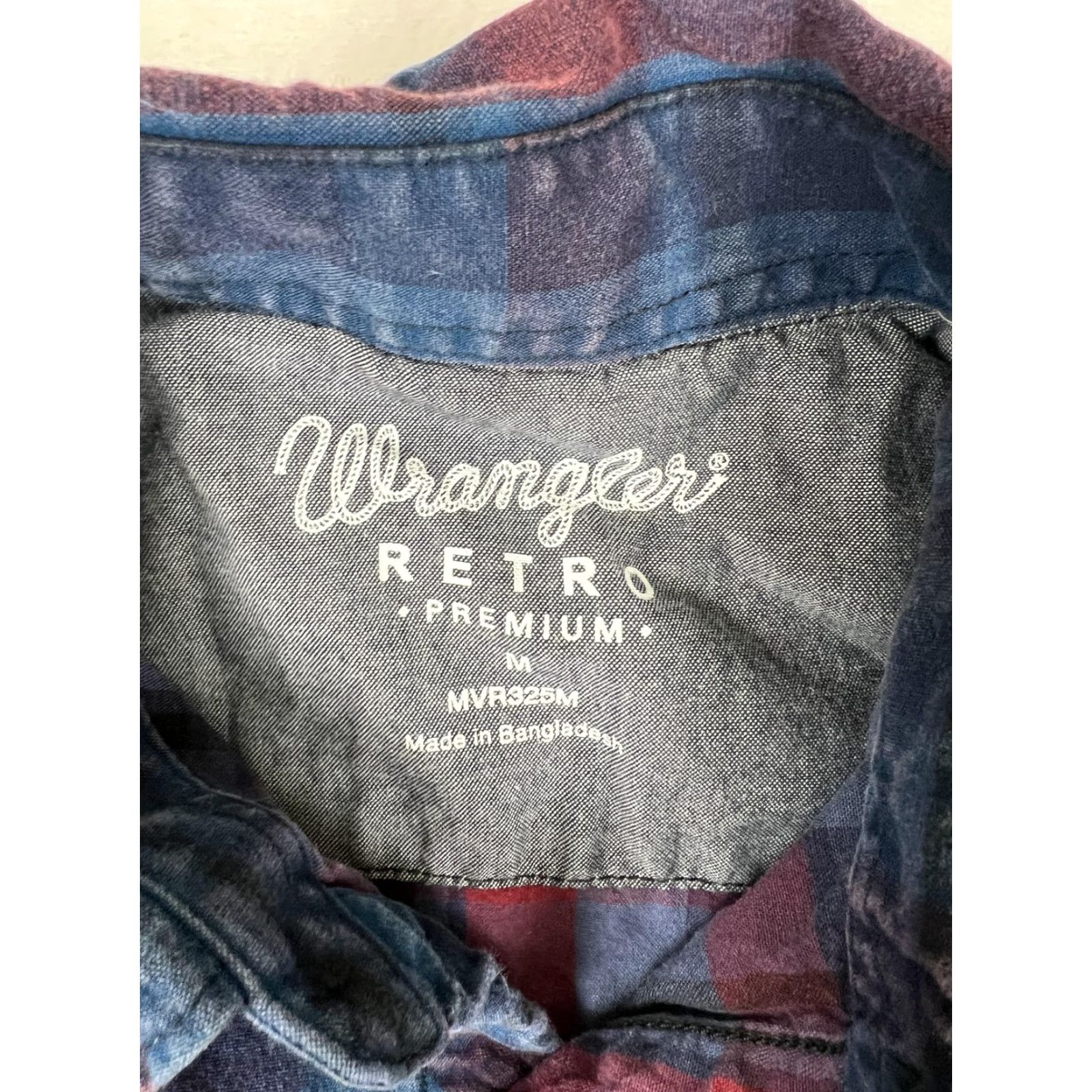 Wrangler Wrangler Retro Premium Shirt Mens Medium Blue Plaid Long Sleeve Western Snap Shirt Size US M / EU 48-50 / 2 - 3 Thumbnail