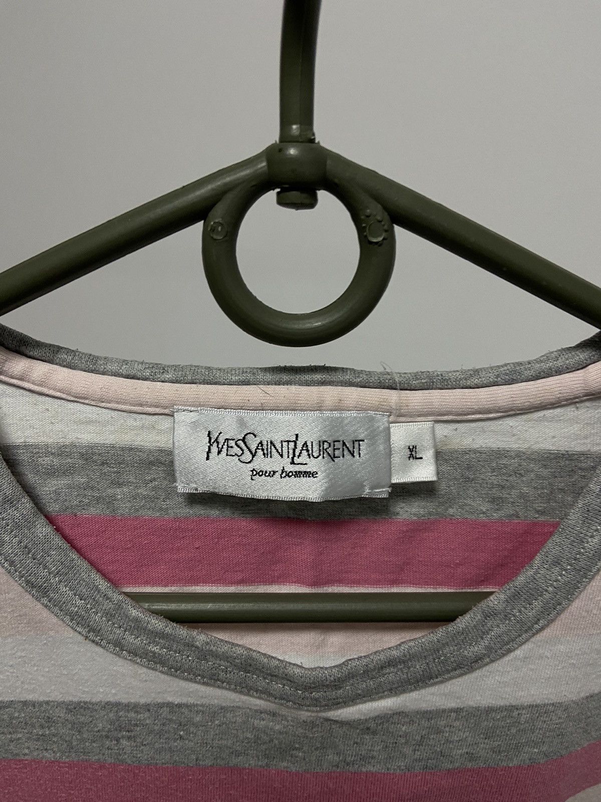 Vintage × Yves Saint Laurent Yves Saint Laurent T Shirt striped Small YSL Logo Y2K Size US XL / EU 56 / 4 - 4 Thumbnail