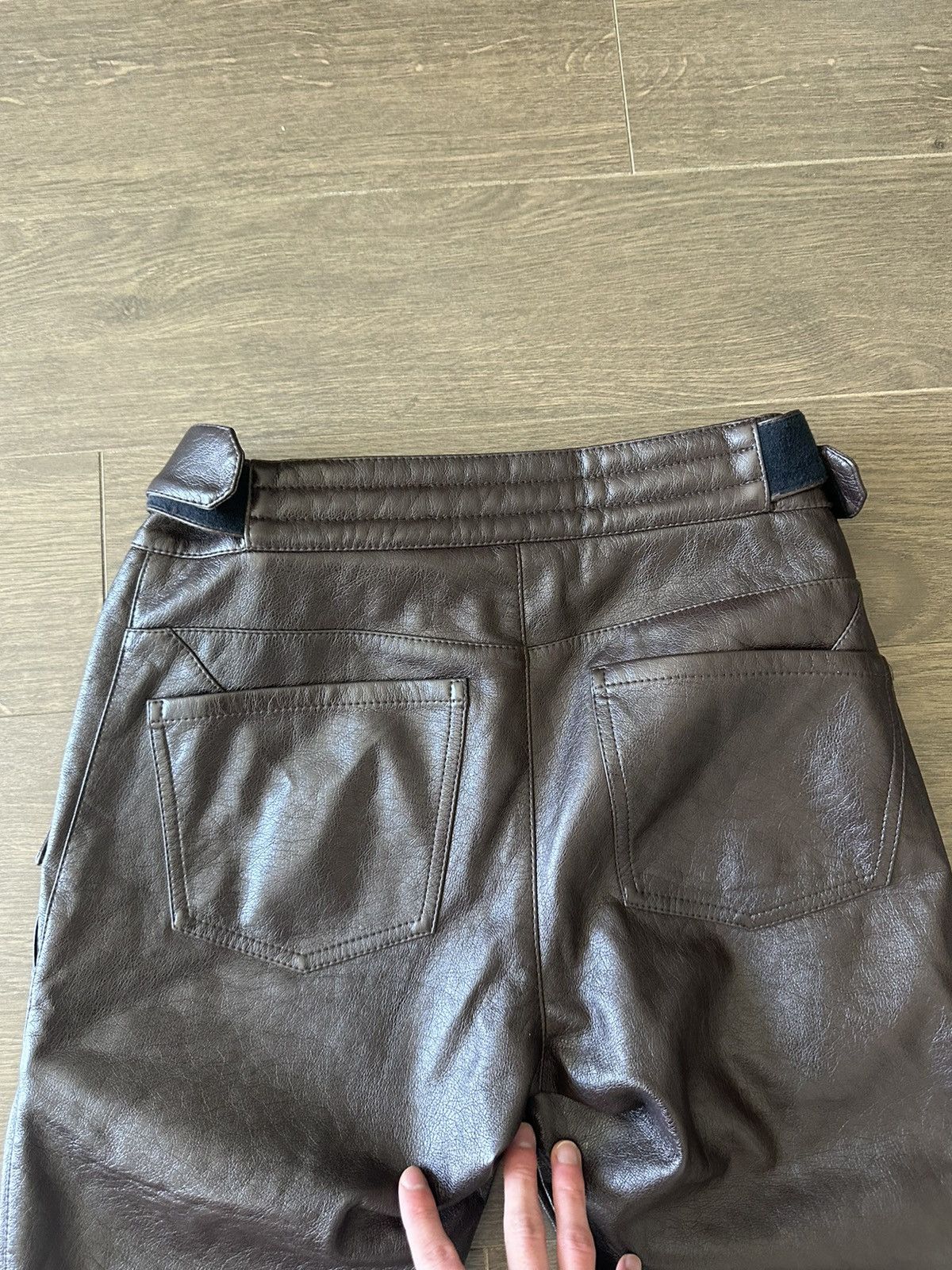 Misbhv Misbhv Brown Vegan Leather Biker Pants Size US 30 / EU 46 - 15 Thumbnail