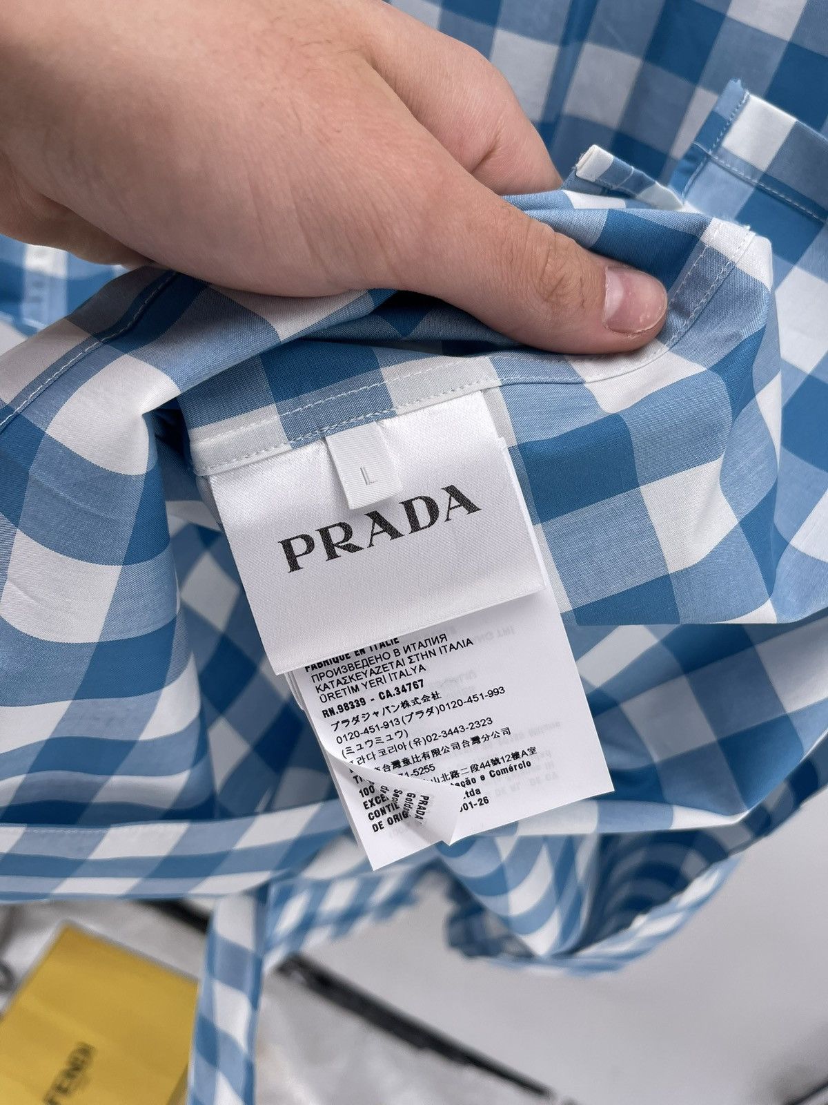 Prada Prada checked cotton shirt size L Size US L / EU 52-54 / 3 - 7 Thumbnail