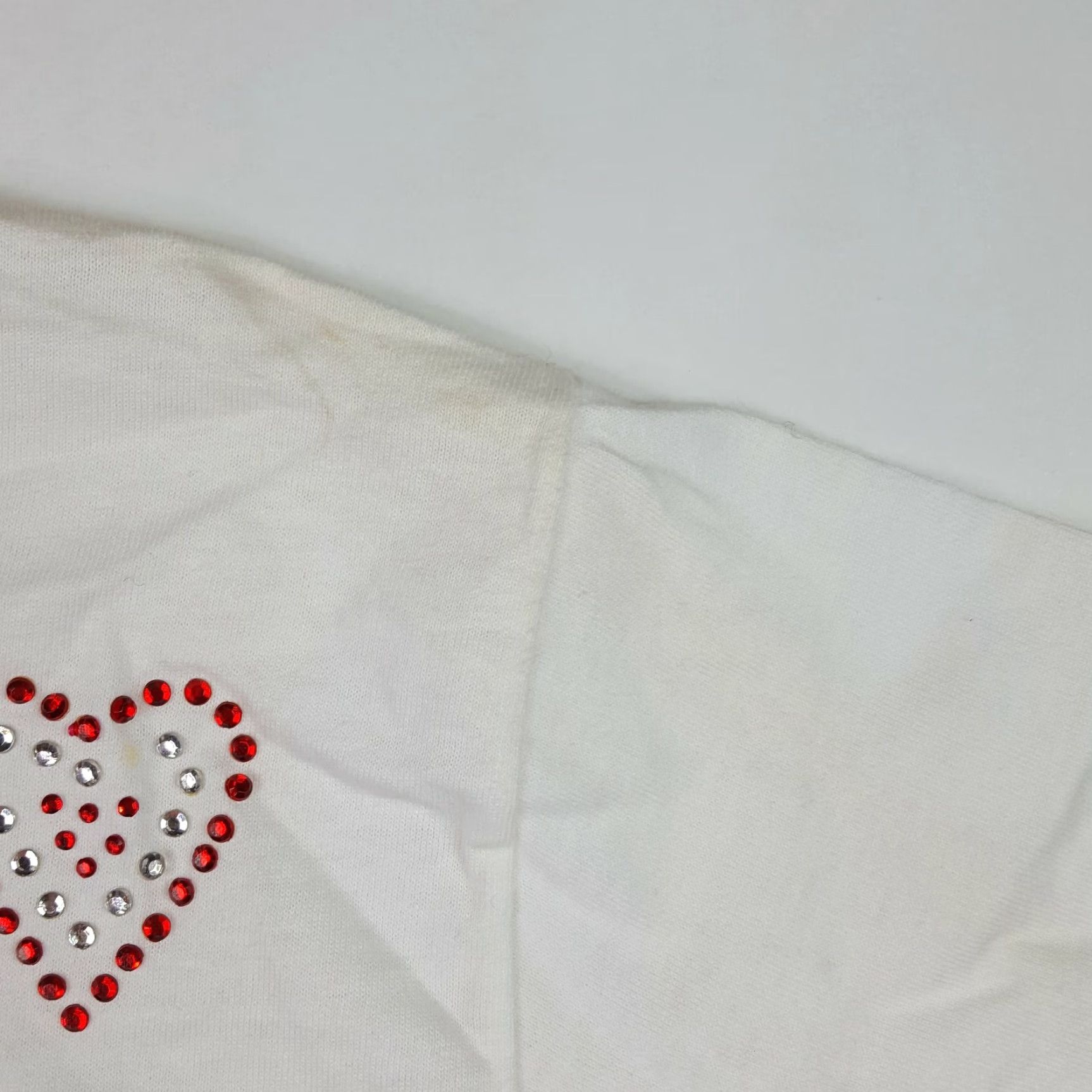Catalina VINTAGE Natalie T-Shirt Womens Medium White 90s Retro Jeweled Heart Golf Tennis Cotton Short Sleeve Crew Neck Shirt Women Size M / US 6-8 / IT 42-44 - 4 Thumbnail