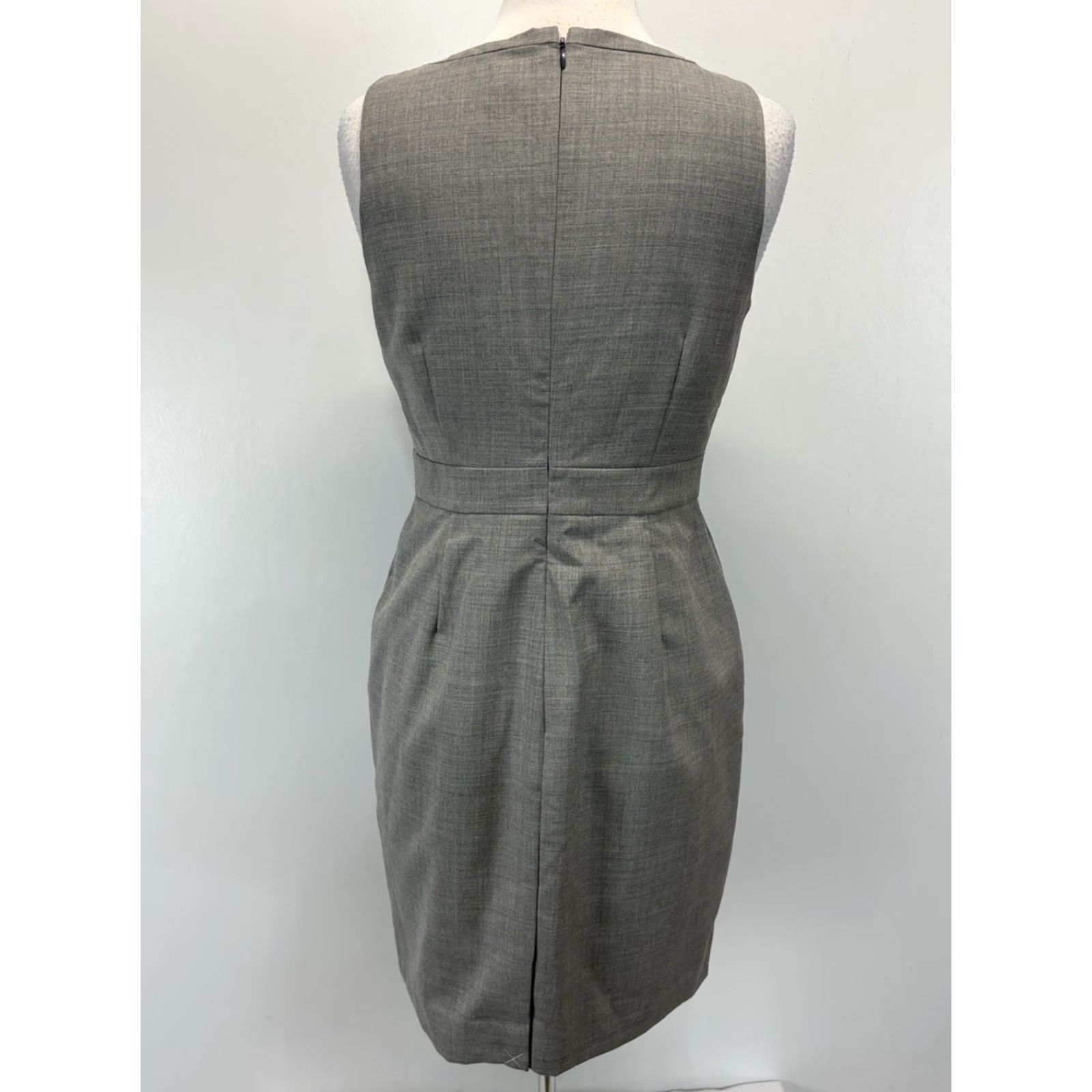 J.Crew NEW J.Crew Pencil Dress 10P Petite Gray Wool Blend Classic Womens Size L / US 10 / IT 46 - 3 Thumbnail