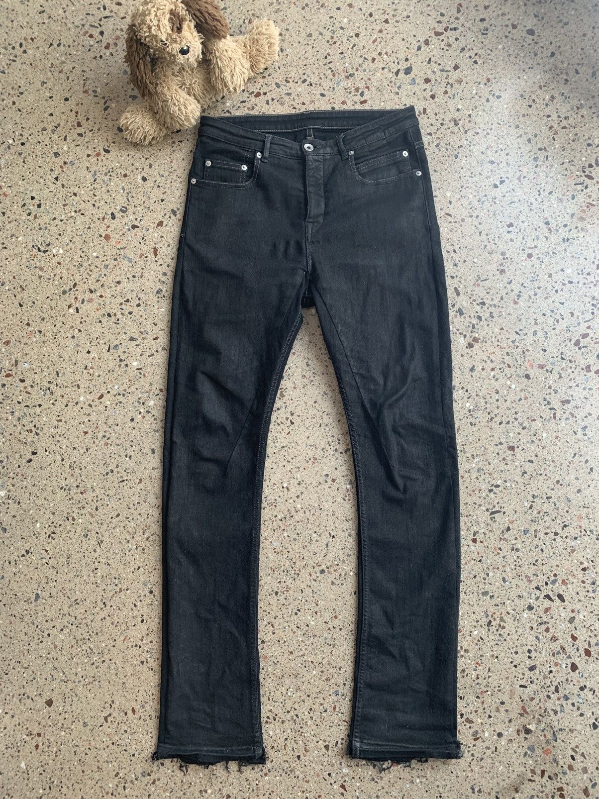Rick Owens Drkshdw Rick Owen DRKSHDW Black Waxed Detroit Cuts Size US 28 / EU 44 - 1 Thumbnail