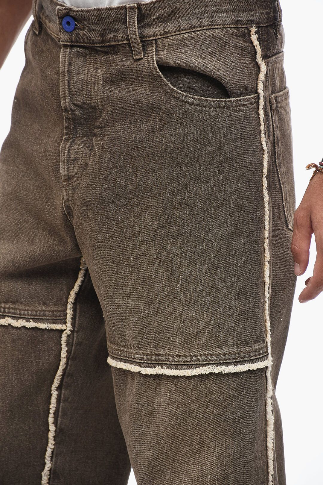Marcelo Burlon og1mm0824 Vintage Effect Twist Jeans in Brown Size US 36 / EU 52 - 3 Thumbnail