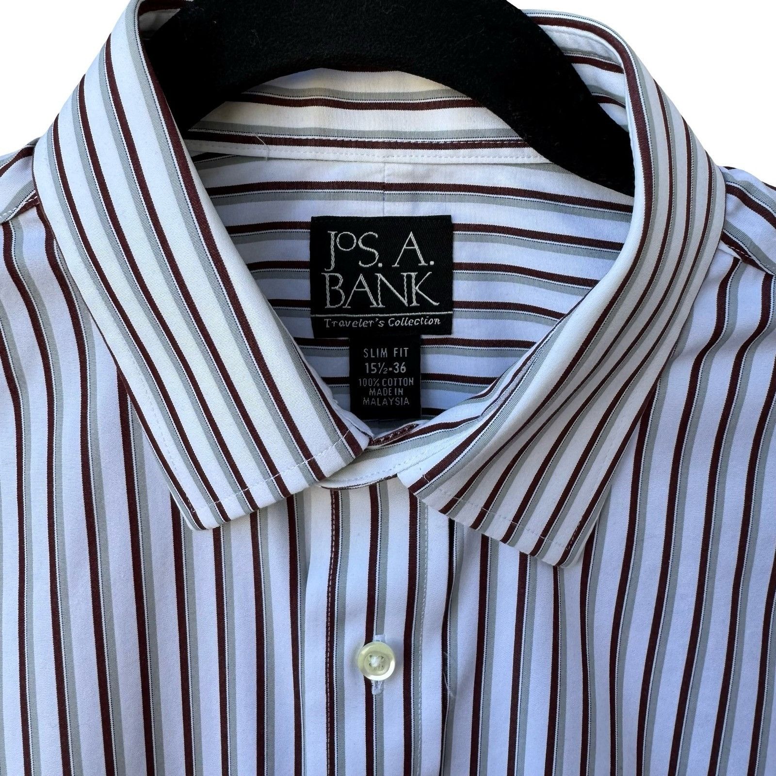 Jos. A. Bank Jos. A. Bank Traveler's Collection Slim Fit Striped Dress Sh Size US M / EU 48-50 / 2 - 5 Thumbnail