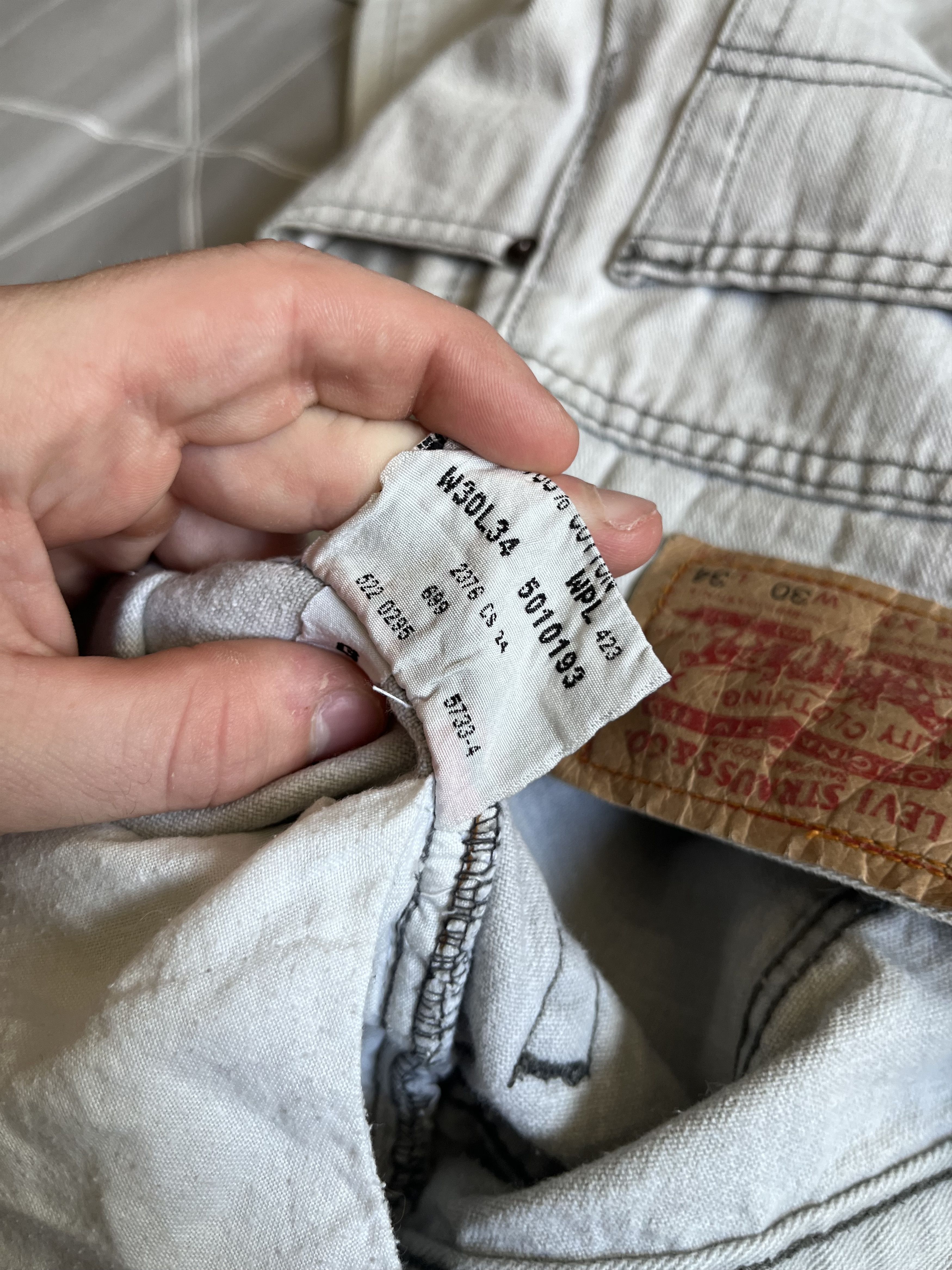 Levi's Levi’s 501XX Men’s Jeans W30 L34 – USA 1995 – Beige Denim Size US 30 / EU 46 - 8 Thumbnail