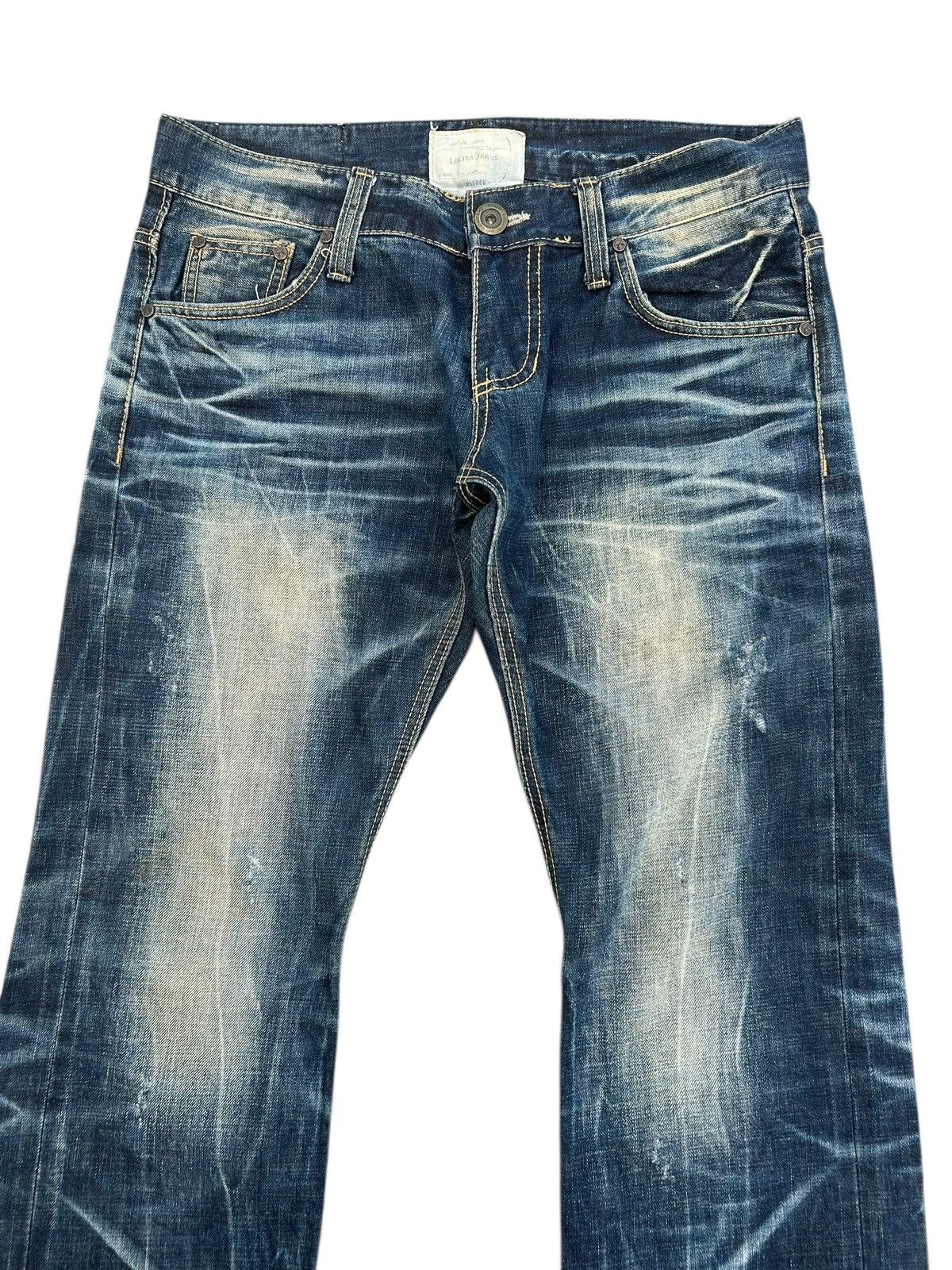 Kapital Flare Yoshitomo Nara Lolita Distressed Denim Jeans Size US 34 / EU 50 - 5 Thumbnail