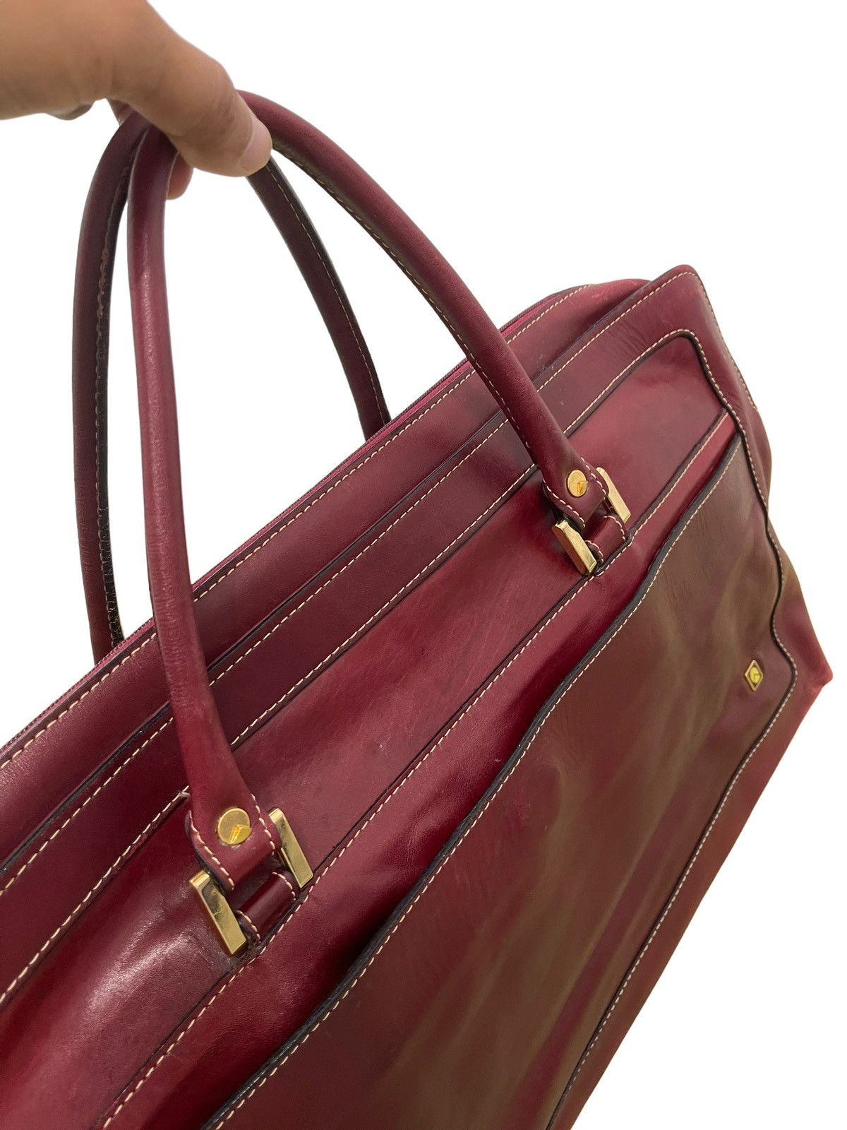 Vtg Full Leather Patina Duffel Bag Quarter Japan 1🟩