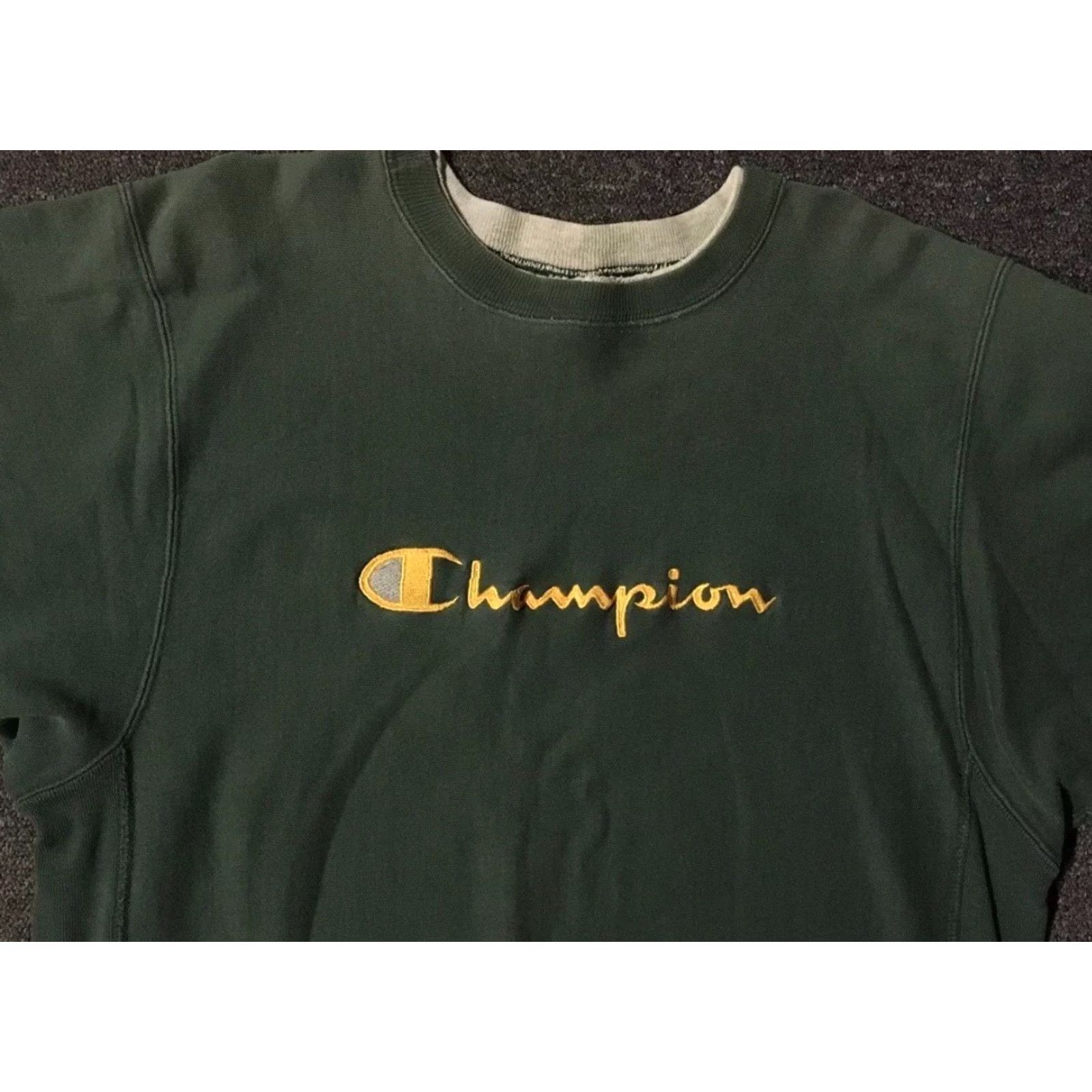 Scholl VINTAGE Champion Reverse Weave Spellout Sweatshirt L USA College Grunge 90s 80s Green Mens L Regular Pullover Reversible Shirt Hoodie Size US L / EU 52-54 / 3 - 4 Thumbnail