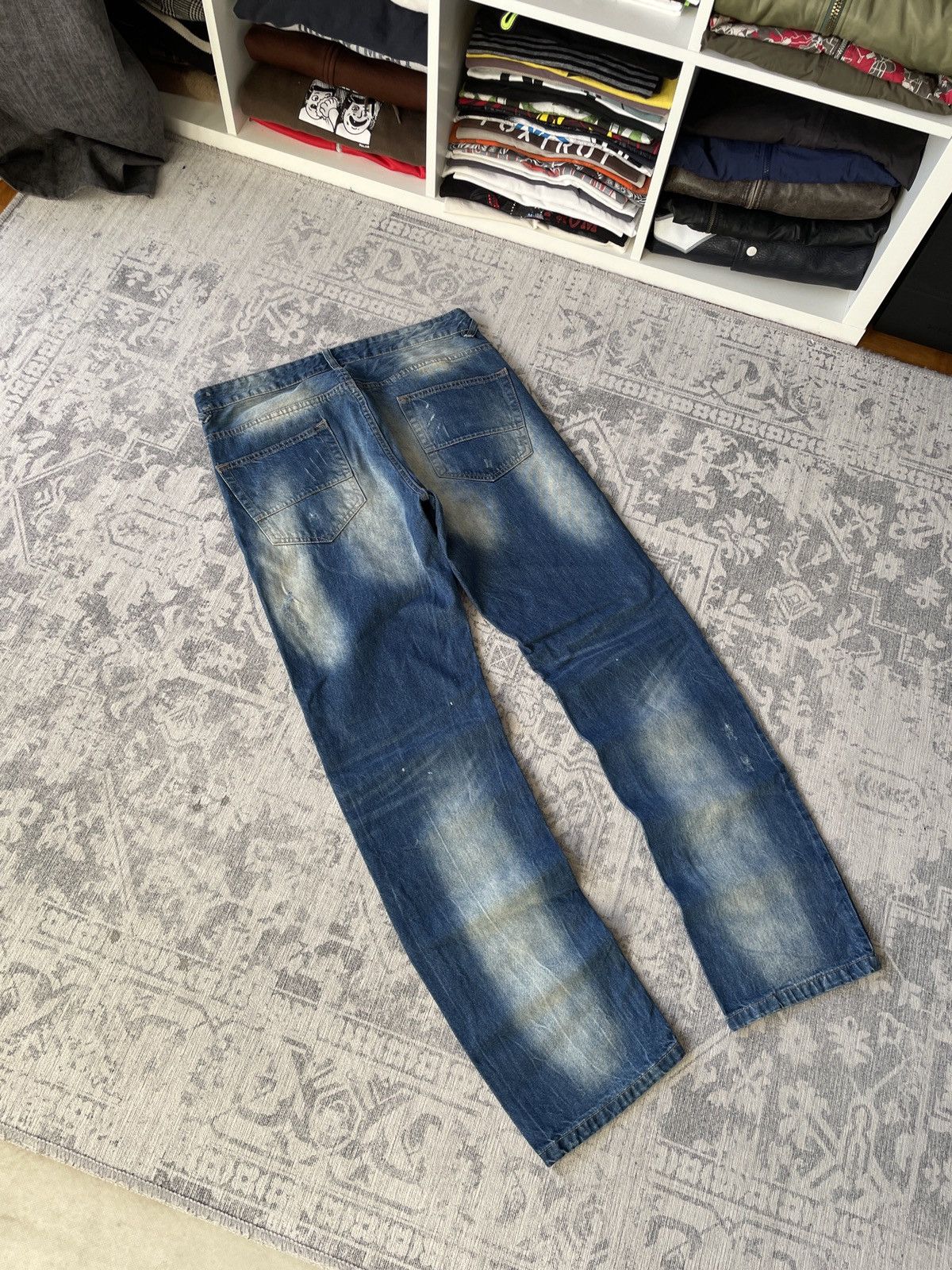 Vintage Vintage Faded Jeans Avant Garde Mud Washed Baggy Wide Flared Size US 34 / EU 50 - 6 Thumbnail