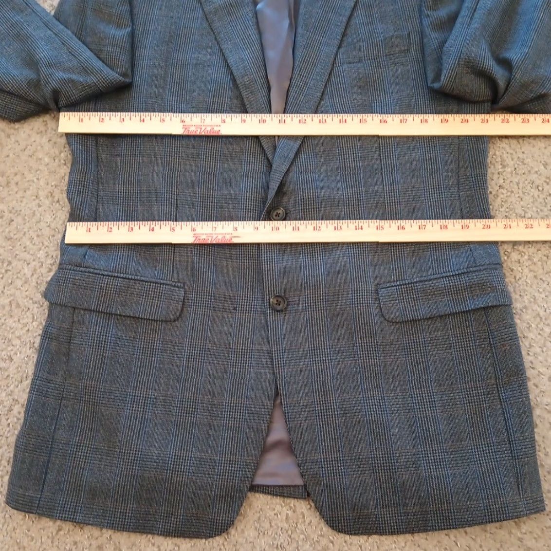 Ralph Lauren Lauren Ralph Lauren Blazer Mens 42 Long Gray Blue Plaid Two Button Single Vent Jacket Size 42R - 5 Thumbnail