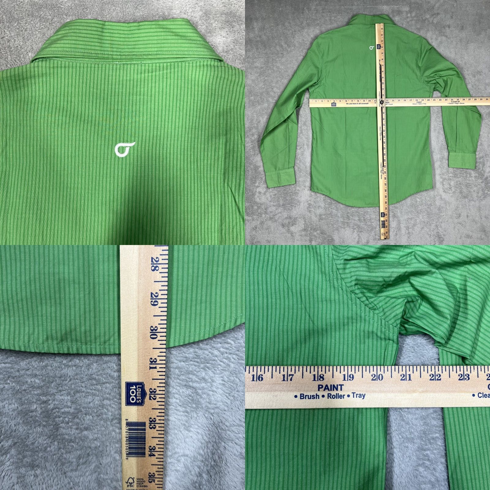 Vintage Orisue Mens Button-Up Shirt Size Medium Green Striped Long Sleeve Woven EUC Size US M / EU 48-50 / 2 - 9 Thumbnail