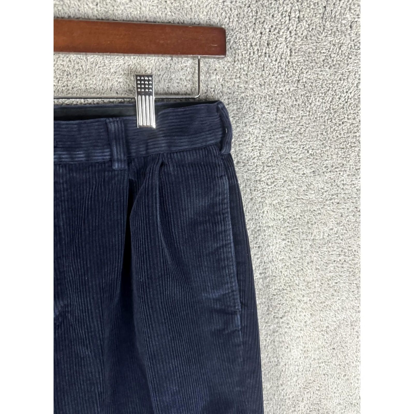 Brooks Brothers Brooks Brothers Elliot Corduroy Dress Pants Mens 35x30 Blue Pleated Cuffed Pockets Front Zip Tie Belt Loop Size US 35 - 3 Thumbnail