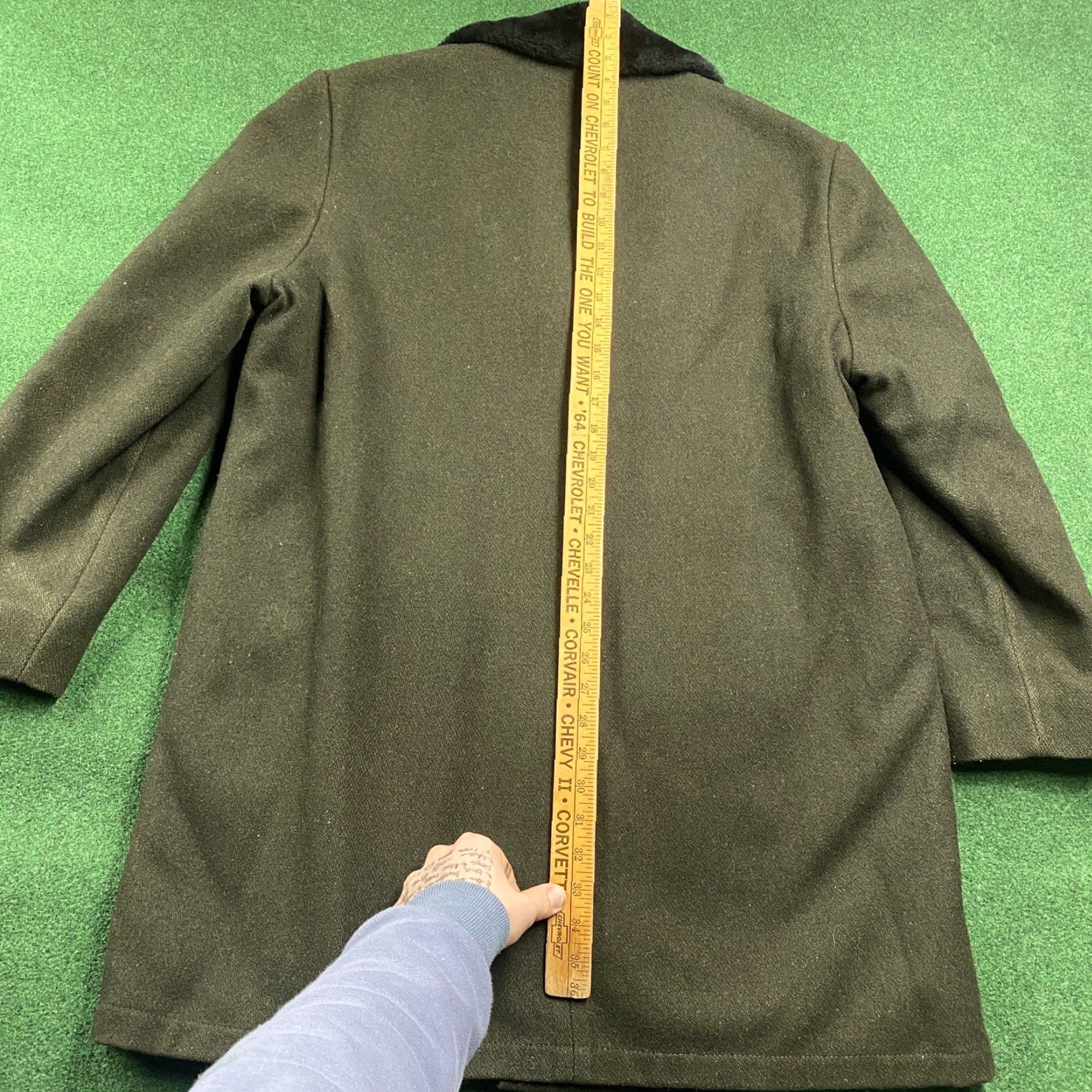 Olive VINTAGE Gordon & Ferguson Parka Overcoat Wool Coat Mens 42 Olive Green 50S 60S Long Size US XS / EU 42 / 0 - 7 Thumbnail