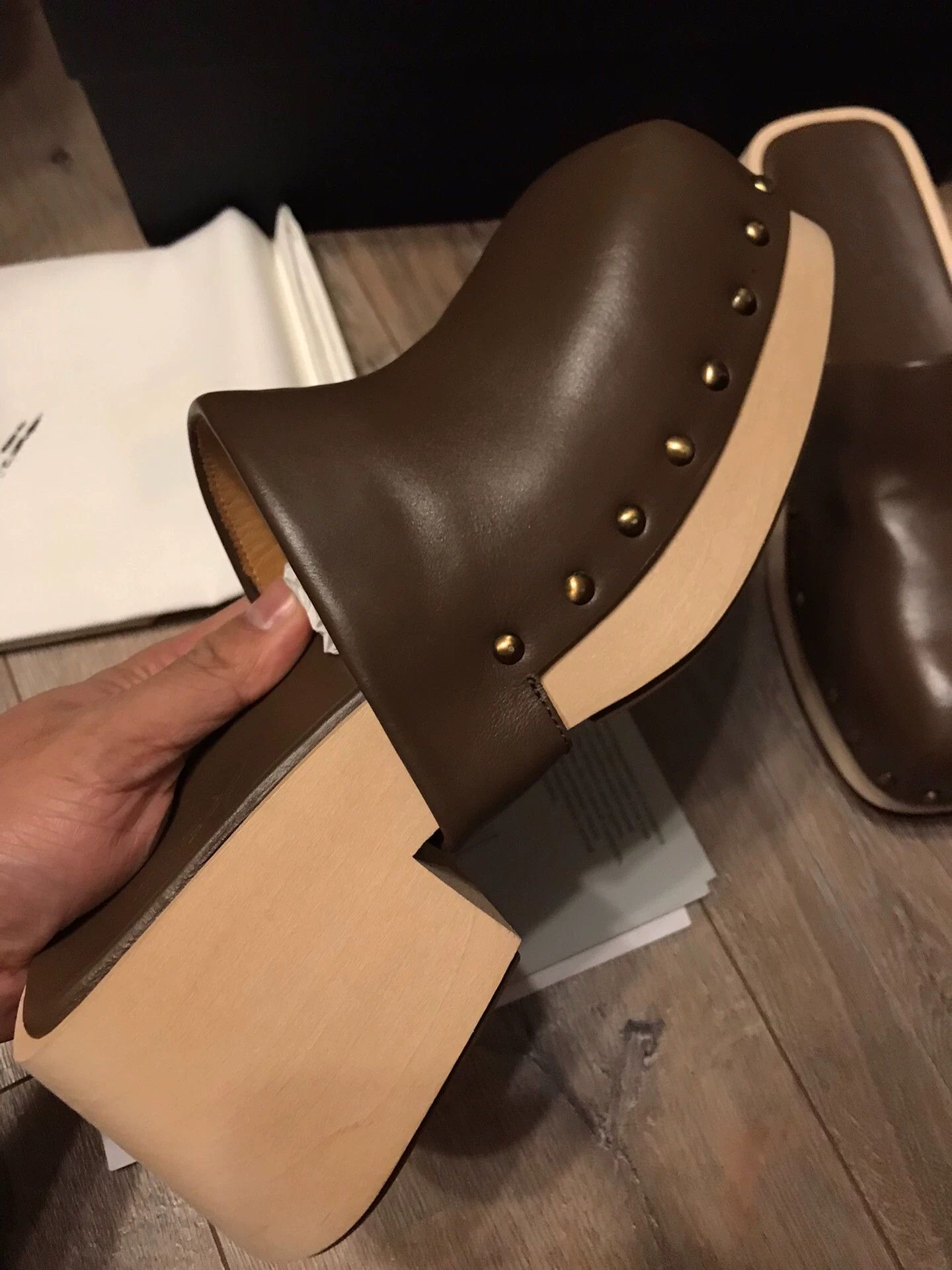 Marsell Marsell Chocolate Brown Stud Square Toe Platform Mules 37 Size US 6.5 / IT 36.5 - 5 Thumbnail