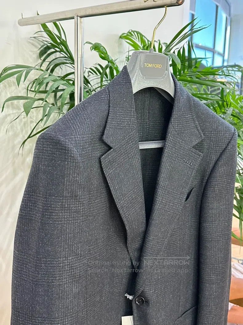 Tom Ford Tom Ford Wool Mixed Fabric Plaid Single-Breasted Jacket Size 50L - 4 Thumbnail