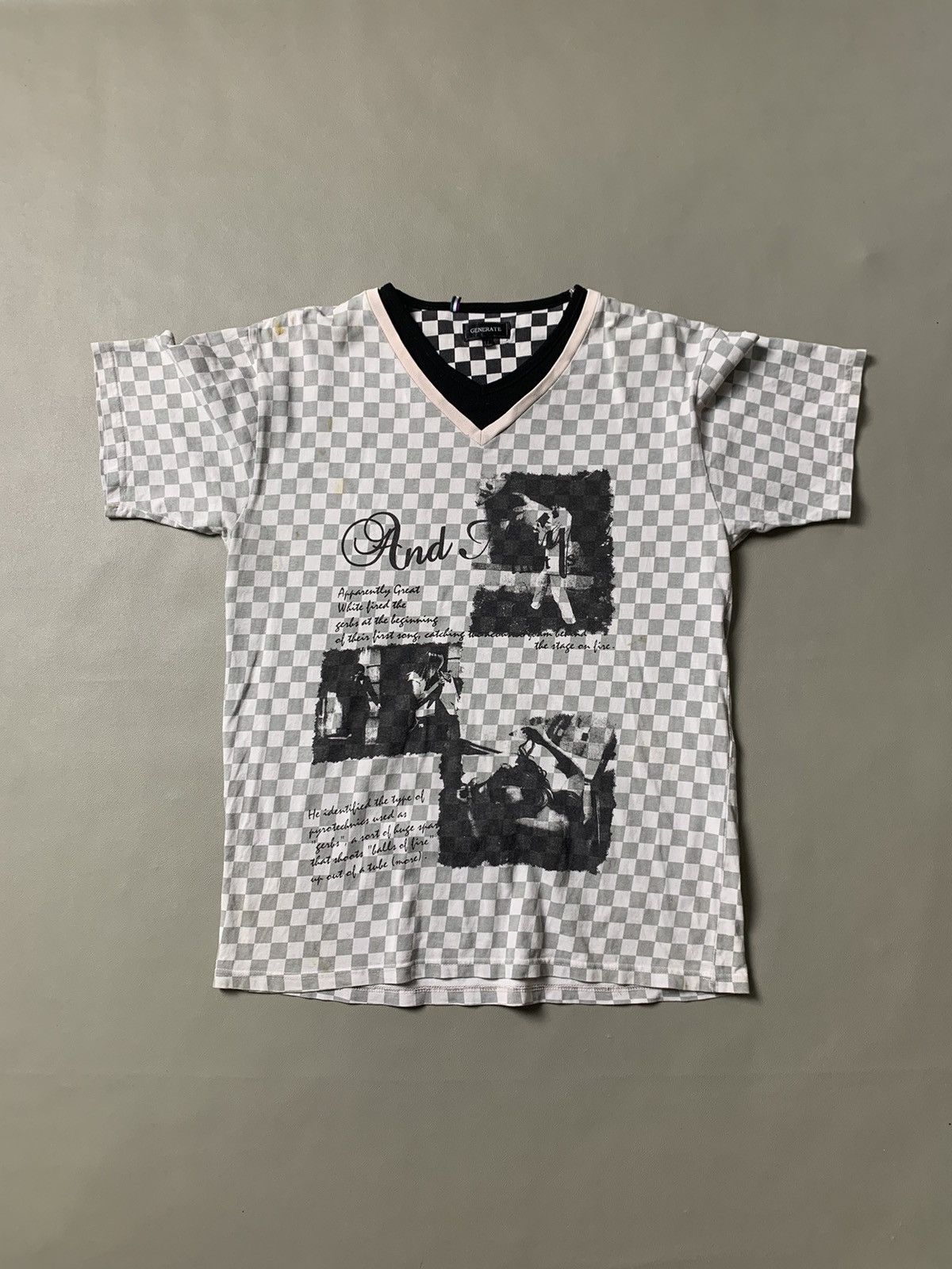 If Six Was Nine × Japanese Brand × Le Grande Bleu (L.G.B.) Generate Poem Checkerboard Tshirt Size US L / EU 52-54 / 3 - 1 Thumbnail