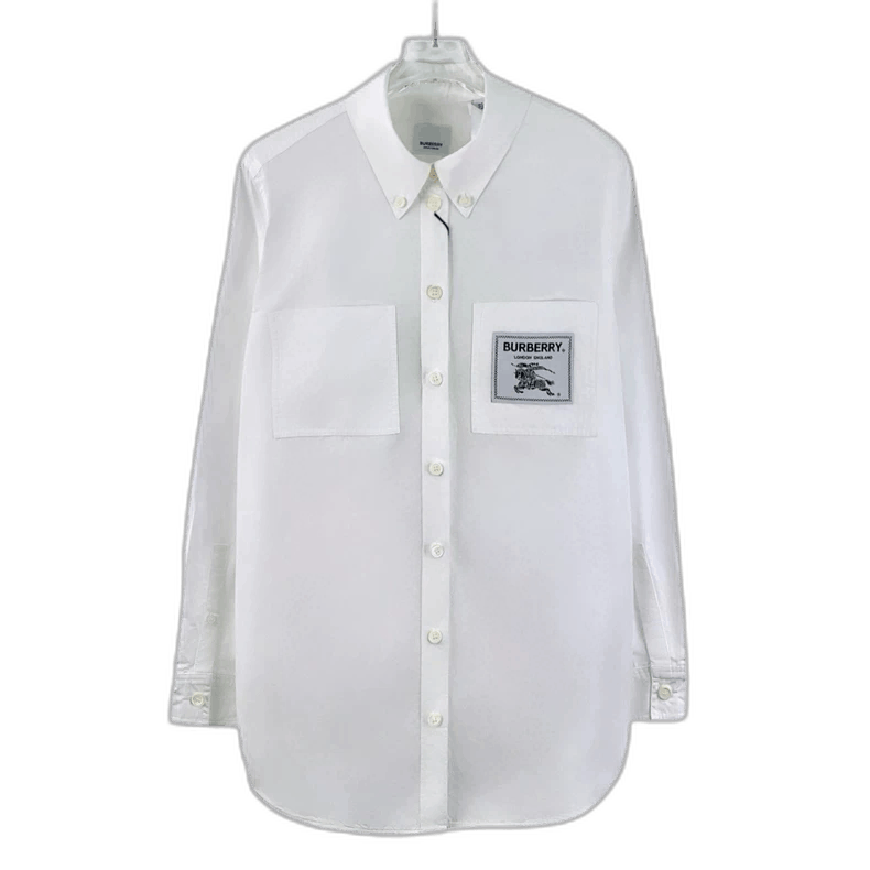 Burberry Burberry Logo Cotton Long Sleeve Shirt Size US M / EU 48-50 / 2 - 1 Thumbnail