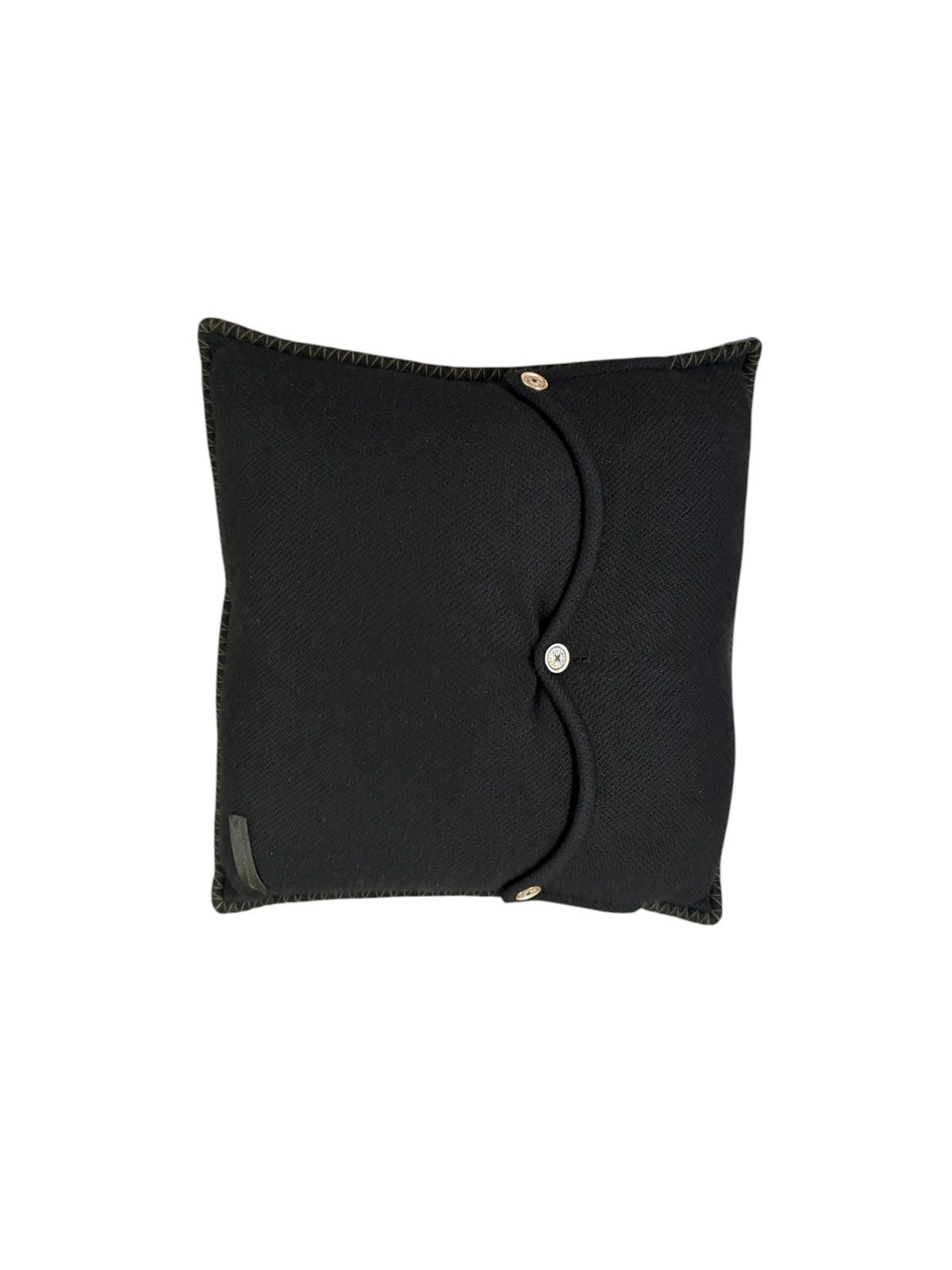 Chrome Hearts Black / Brown Cashmere Mini Plus Pillow w/ Silver Buttons Size ONE SIZE - 5 Thumbnail