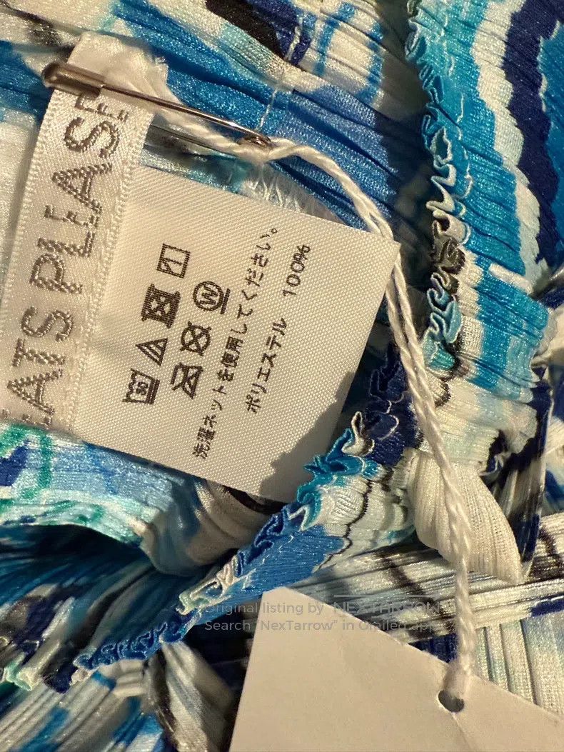 Issey Miyake Issey Miyake Blue and White Porcelain Wide-Leg Pants Size 26" / US 2 / IT 38 - 4 Thumbnail