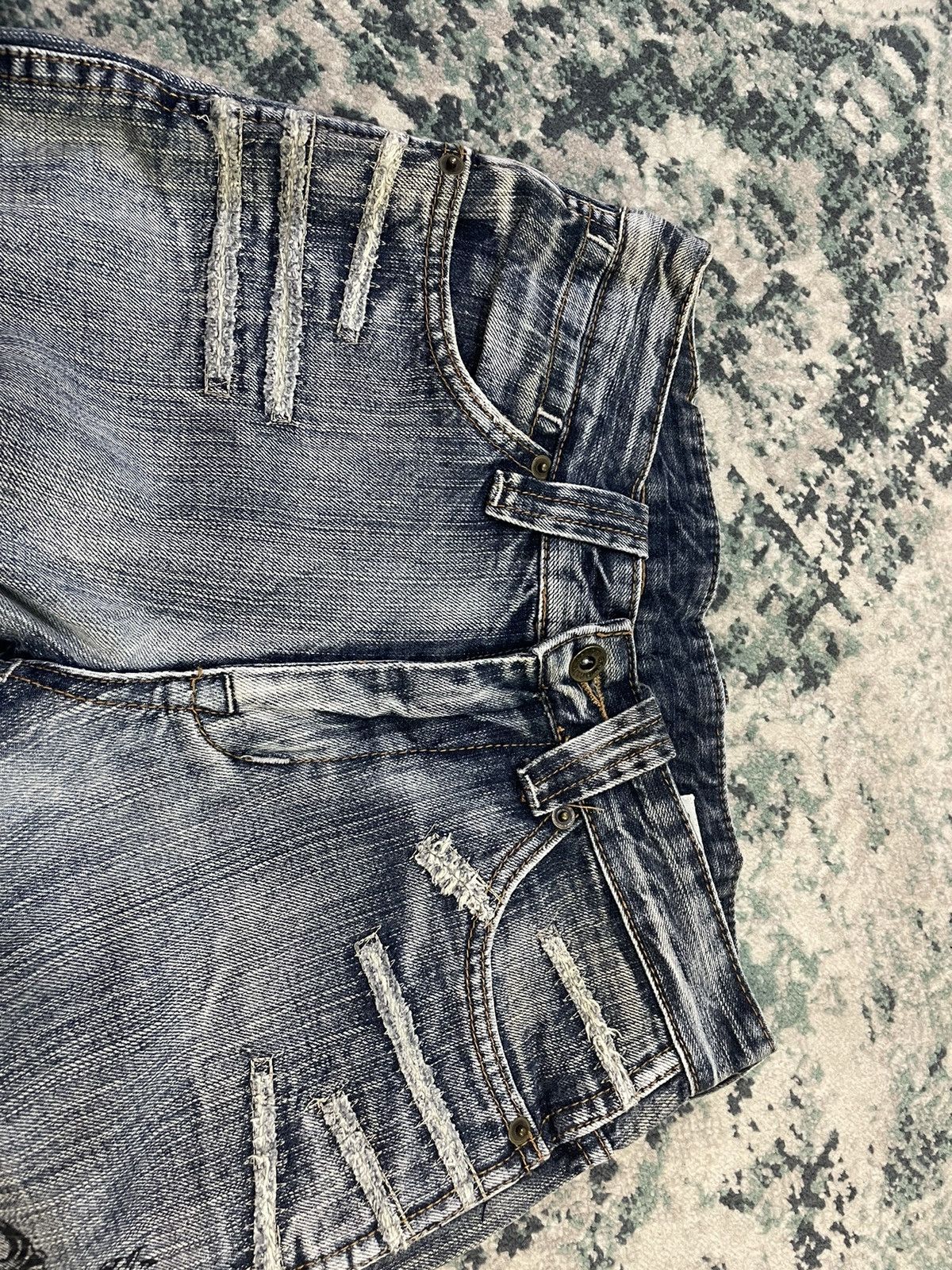 Vintage Semantic Design Paint X Distressed Flare Jeans