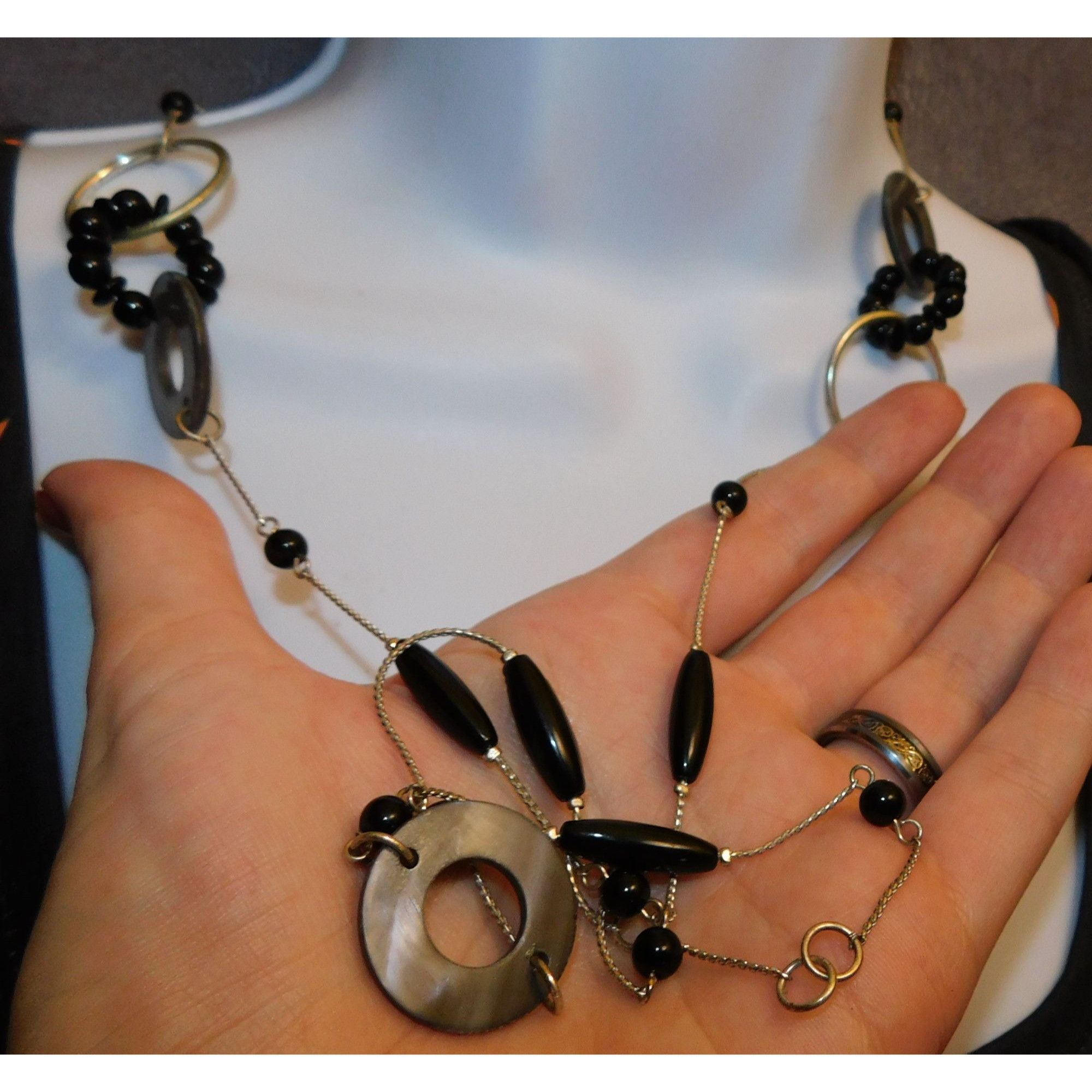 Other Black And Silver Abstract Necklace Size ONE SIZE - 3 Thumbnail