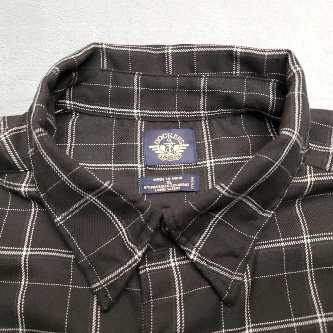 Dockers Dockers Shirt Mens XL Black Plaid Viscose Blend Long Sleeve Button Down Size US XL / EU 56 / 4 - 4 Thumbnail