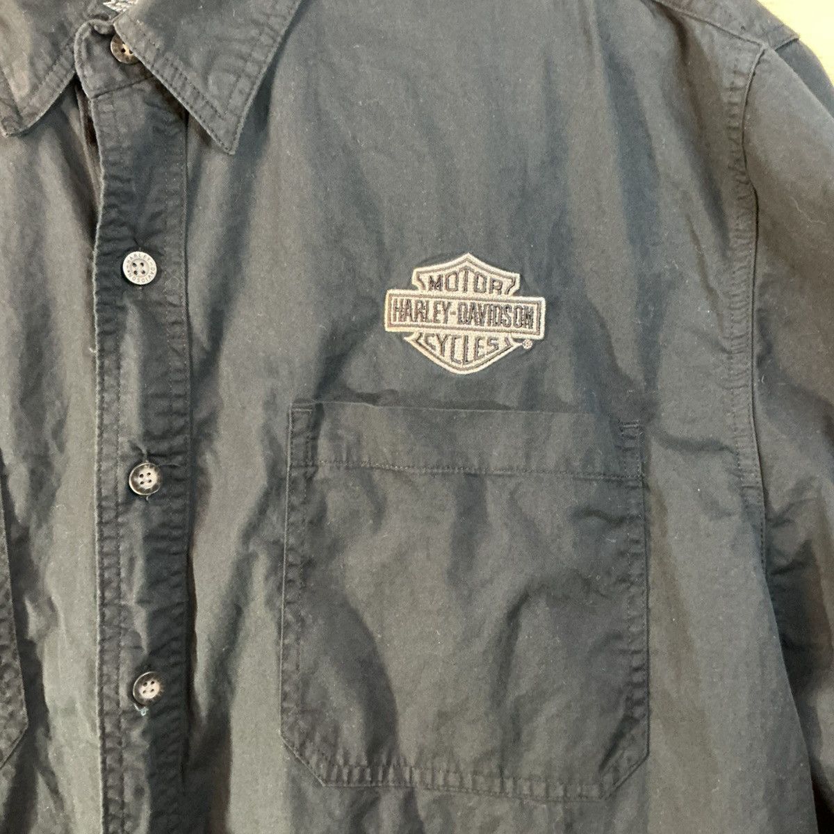 Harley Davidson Harley Davidson Short Sleeve Button Up Shirt 3XL Black Size US XXL / EU 58 / 5 - 3 Thumbnail