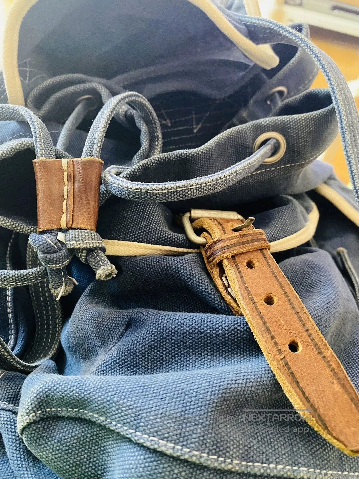 RRL Ralph Lauren Double RL Blue Denim Military Style Backpack. Size ONE SIZE - 4 Thumbnail