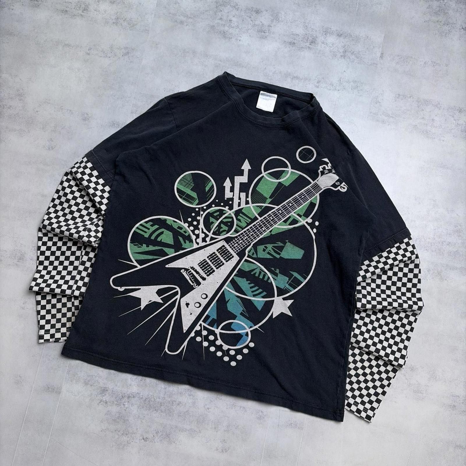 Other Y2K Rock & Roll Grunge Gothic Striped Long Sleeve Shirt Size XS / US 0-2 / IT 36-38 - 2 Thumbnail